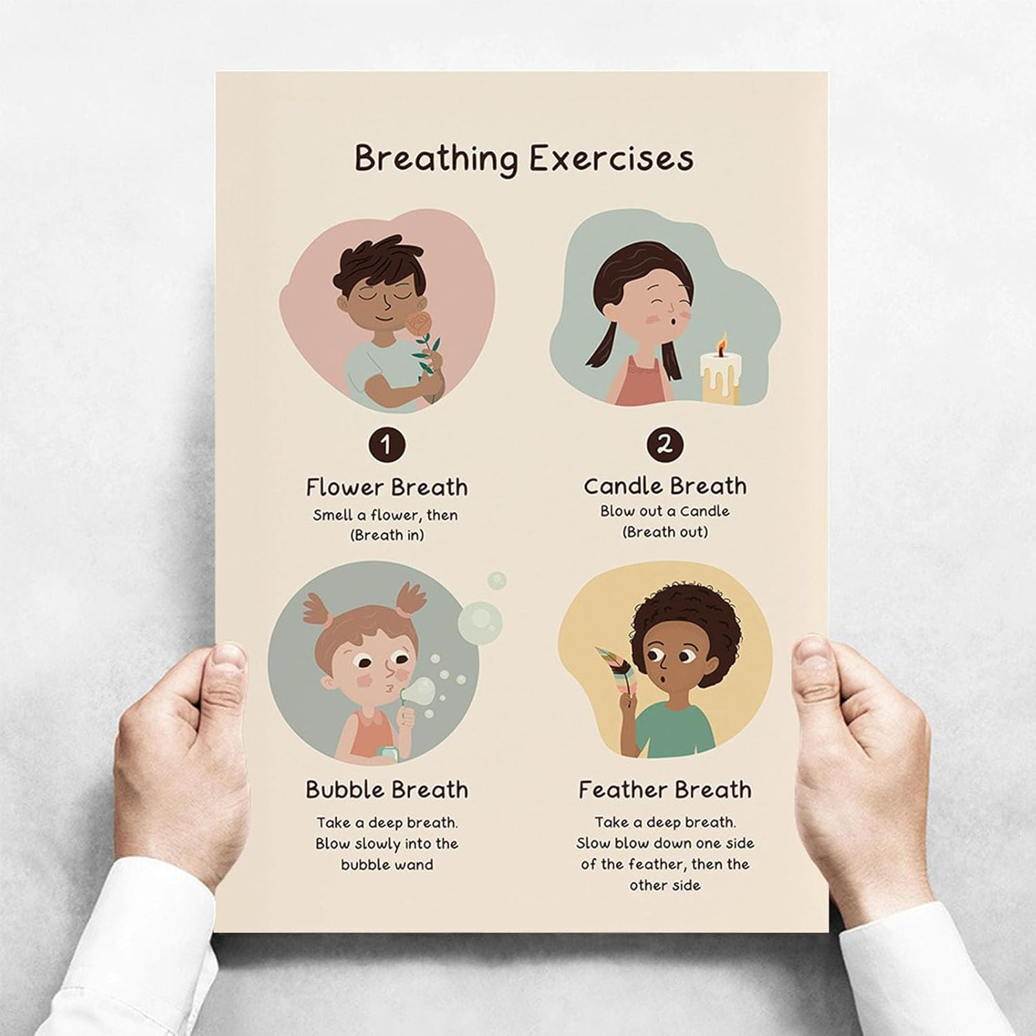 6Pcs Educational Posters, Calming Corner Posters Classroom Emotions Chart, Educational Posters for Toddlers Classroom Supplies - Feelings Wheel Chart for Emotional Awareness and Self-Regulation image number 1