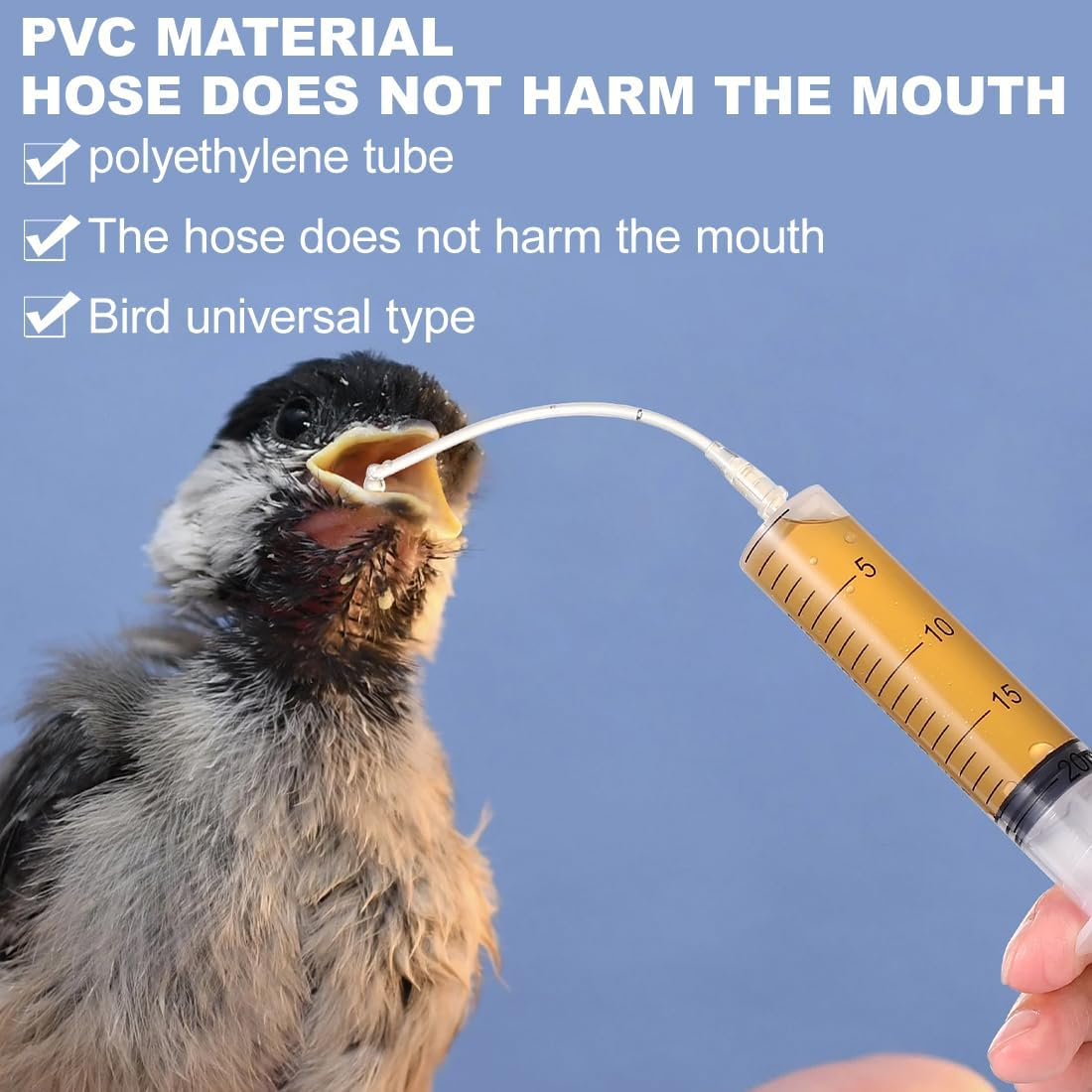 SIRLOMU Pack of 10 Young Birds Feeding Syringe Baby Bird Parrot Hand Feeder Pet Milk Water Feeding Medicine for Baby Birds and Parrots, Milk, Water, Medicine, Easy to Clean image number 3