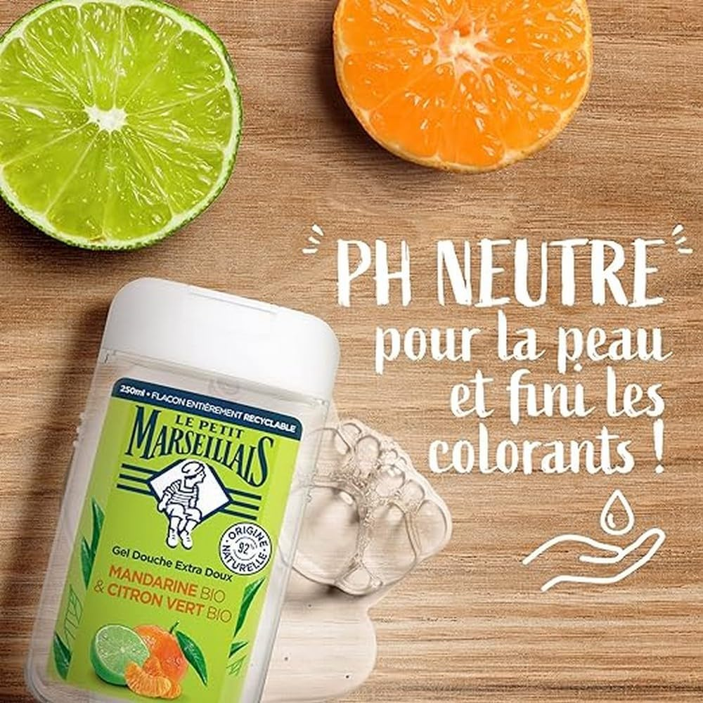 Le Petit Marseillais Shower & Bath Gel Extra Soft Organic Mandarin & Lime Green 250Ml image number 4