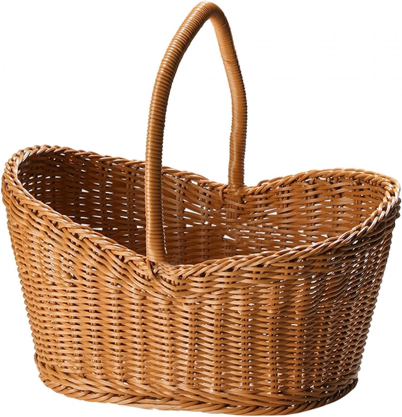 Woven Storage Basket, Picnic Baskets with Handles,Hand Woven,Carry Handle,With Handle Storage Bag Plant Pot Toiletries image number 5