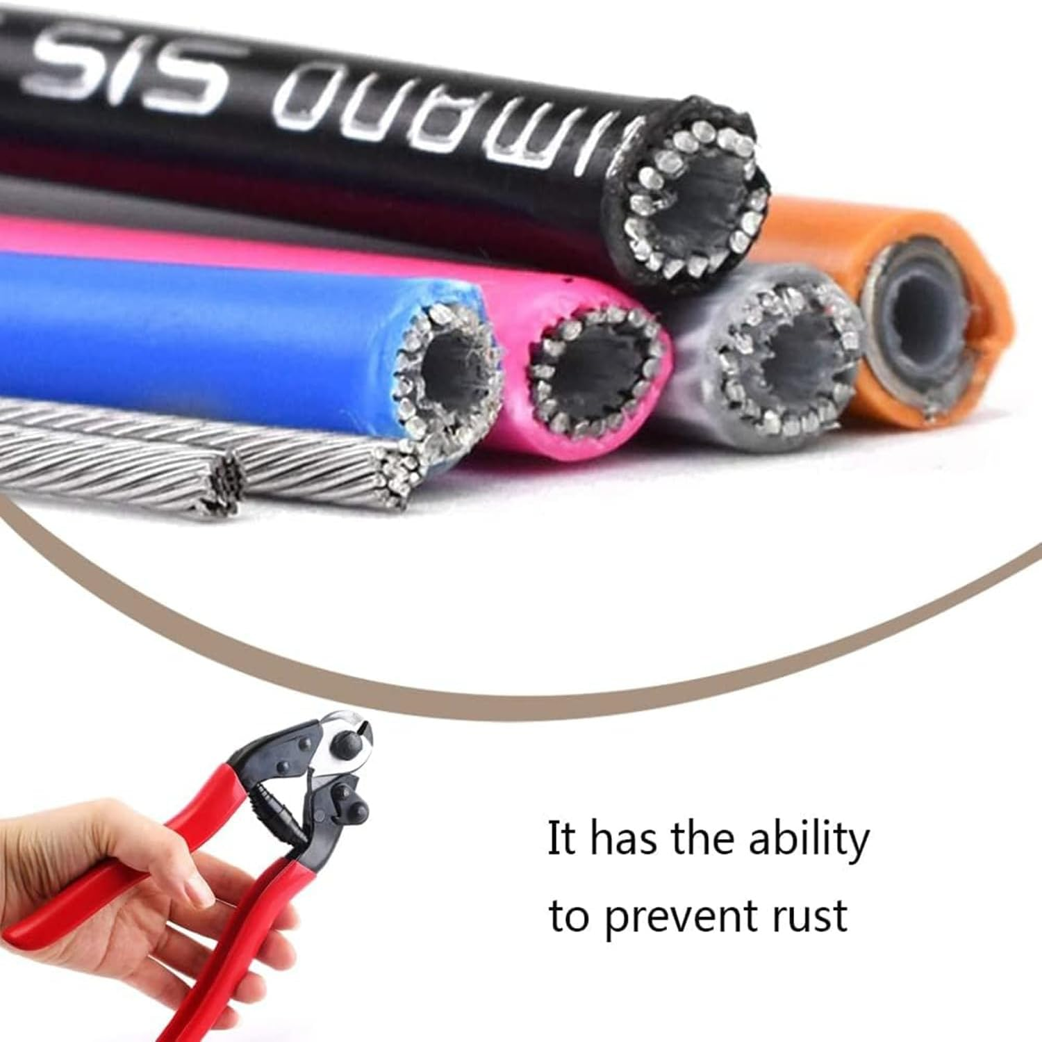 JCZD Cable Cutter Wire Rope Heavy Duty Stainless Steel Wire Cutters Wire Rope Cutter for up to 5/32" Hard Steel Cable Wire Rope and Bike Spring Wire image number 1