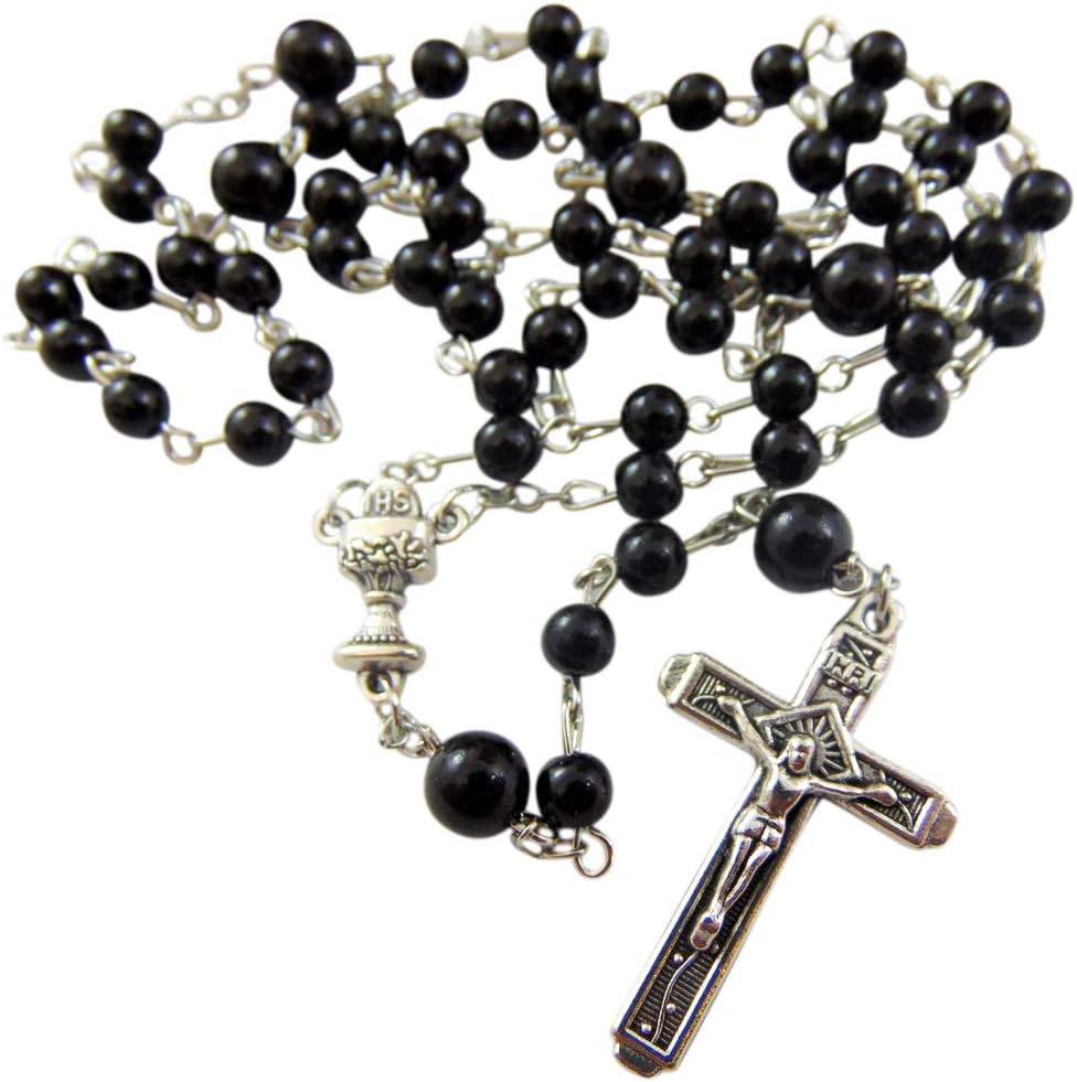 Westmon Works Boys First Communion Rosary Beads with Metal Crucifix & Center with Gift Bag image number 2
