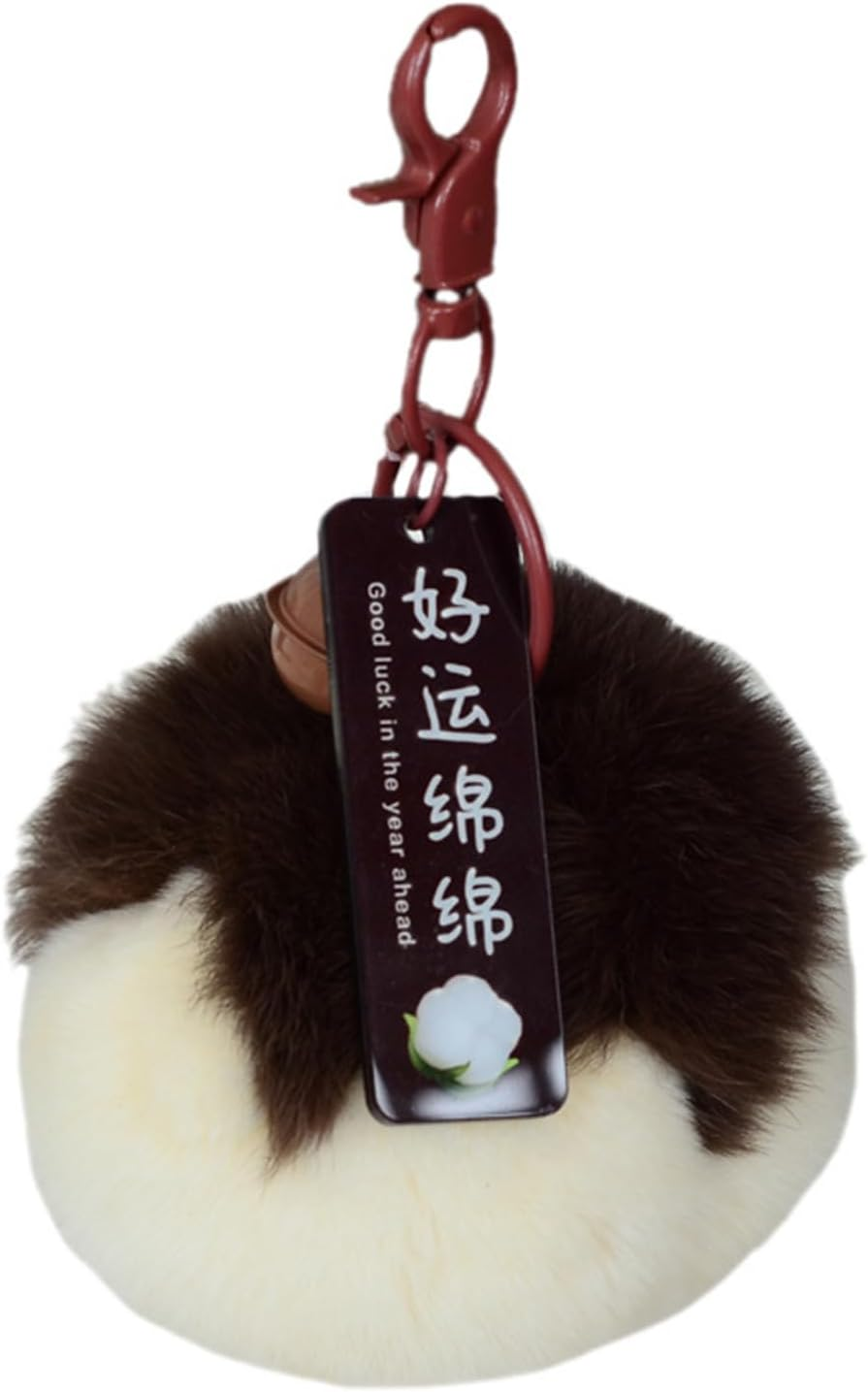 Whltzf 1. Premium Faux Hair Keychain with Metal Hook Stylish Bag Charm for Travel & Everyday Use Multi Use Keychain Pendant
