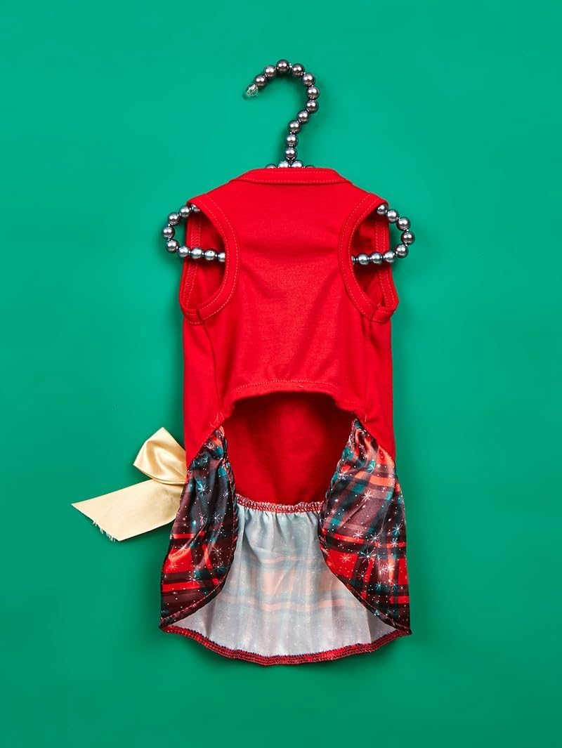 Merry Christmas Dog Dress by Brandname - Red, Small, Polyester/Cotton, Festive Design, Pull On, Machine Wash image number 4