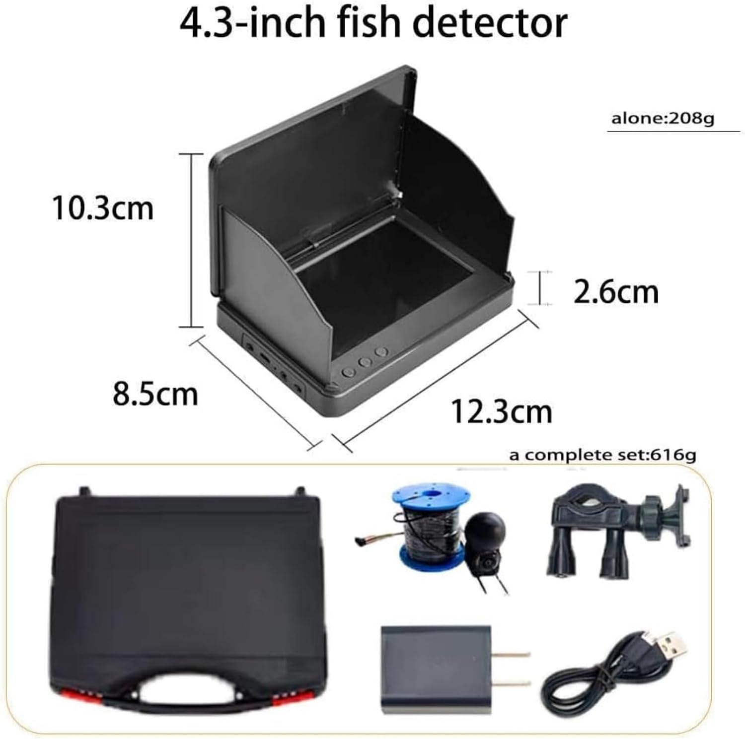 Colitt Underwater Fishing Camera,Night Vision Portable Fish Finder,4.3 Inch HD Ice Fishing Camera,Ip68 Waterproof Ice Fishing Fish Finder,Ice Fishing Fish Finder,Top Notch Fish Finder - 20M image number 1
