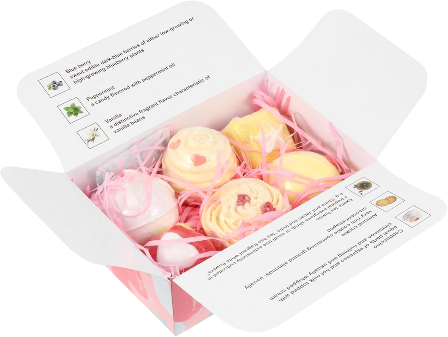 WRITWAA 6Pcs Adorable Cake Shape Bath Balls Natural Spa Set for Relaxation Travel Friendly for Home Hotel Use image number 2