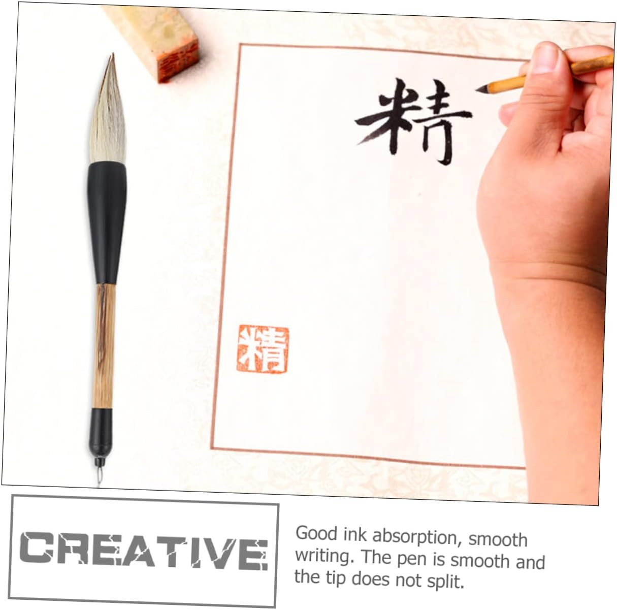 GRIRIW Chinese Calligraphy Brush for Writing and Drawing Traditional Ink Brush for Students and Beginnerschinese and Japanese Styles image number 6