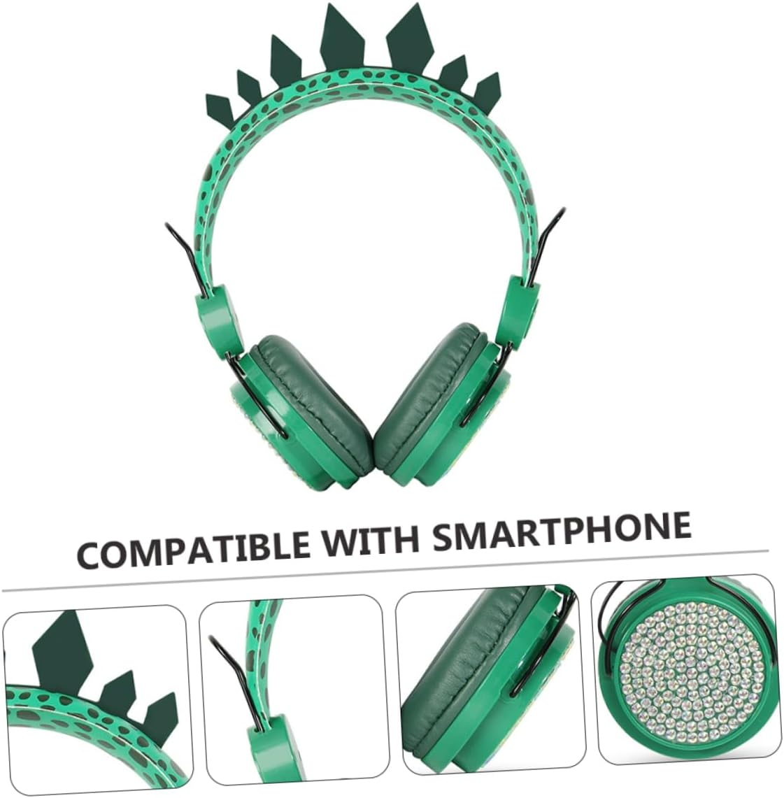 TEHAUX Boy Girl'S Headphones over Ear Microphone Adorable Dinosaur Design for Boys Girls for School and Travel image number 2