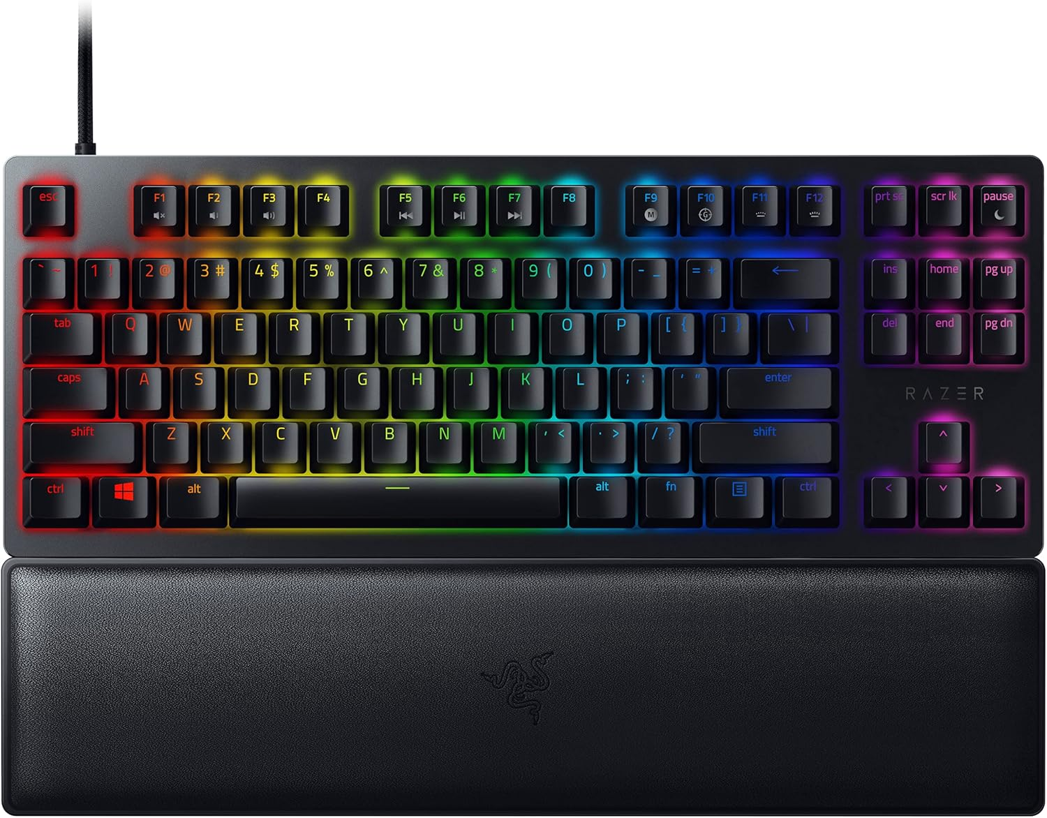 Razer Huntsman V2 Tenkeyless Clicky Optical Switch, Gaming Keyboard, English, US Layout, Optical Switch, Clicky Texture, Silent, Numeric Keypadless, Double Shot PBT Key Cap, Wrist Rest, Chroma RGB image number 2