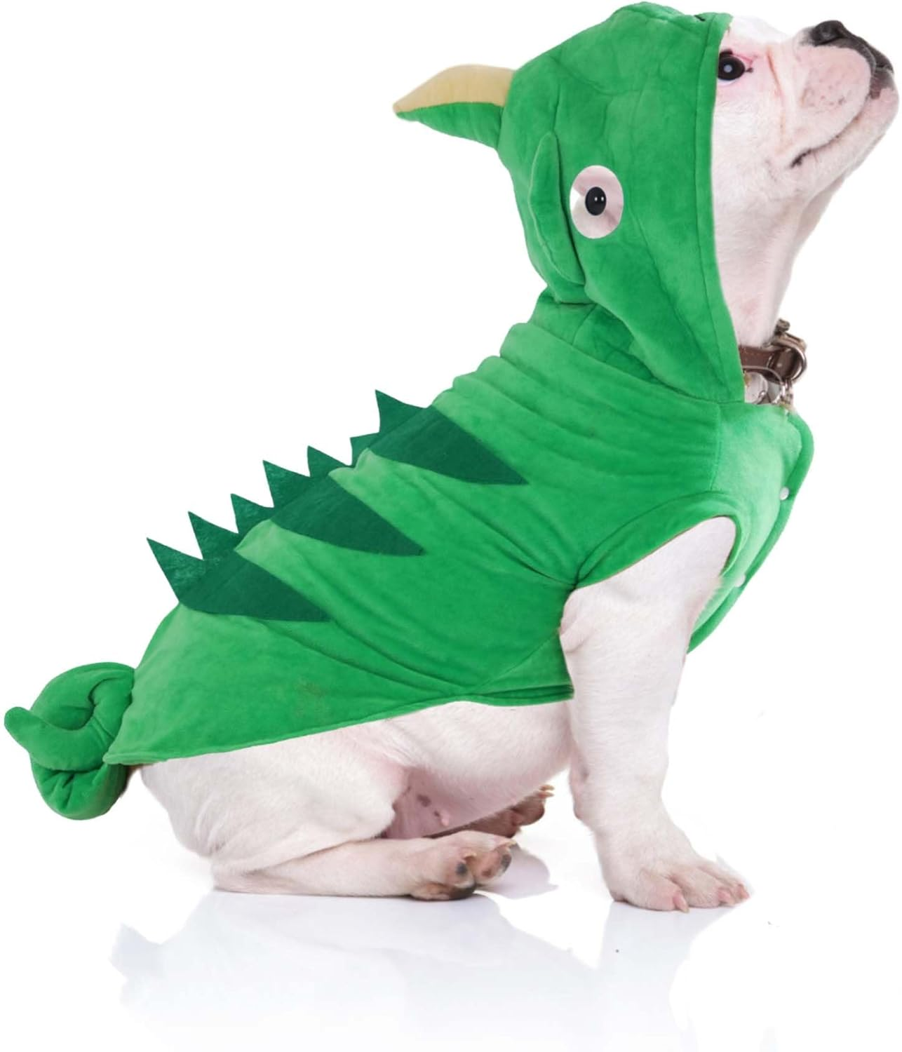 Muyaopet Chameleon Dog Costume for Halloween,Winter Fleece Pet Cat Coat Jacket for Small Medium Large Dog,Pet Funny Clothes Hoodie Labrador Bulldog Chihuahua(Green, XXL)