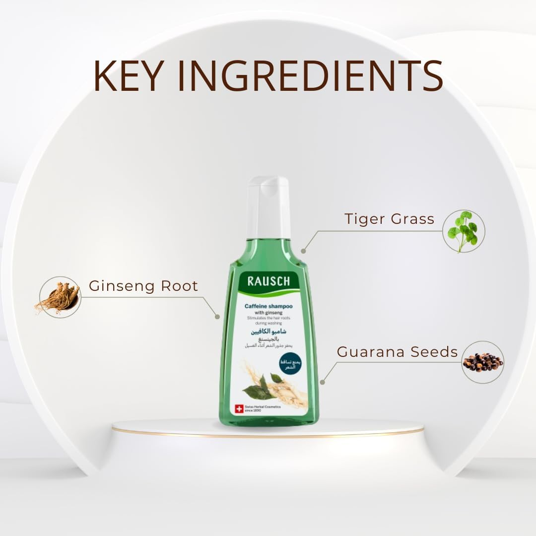 Rausch Caffeine Shampoo with Ginseng 200Ml -Relief for Hair Loss. image number 2