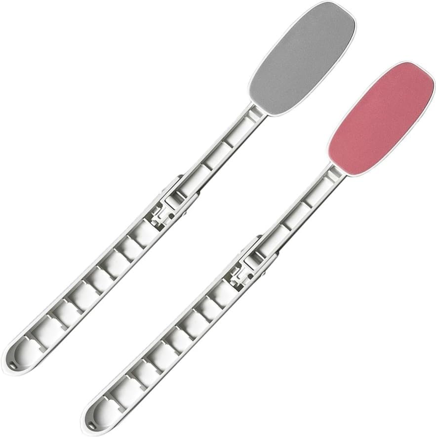 2Pcs Folding Lotion Applicator for Back,Long Handled Back Lotion Applicator,Back Cream Applier for Senior,Sunscreen Applicator for Back Foldable,Back Applicator for Cream (Grey,Rose Red)
