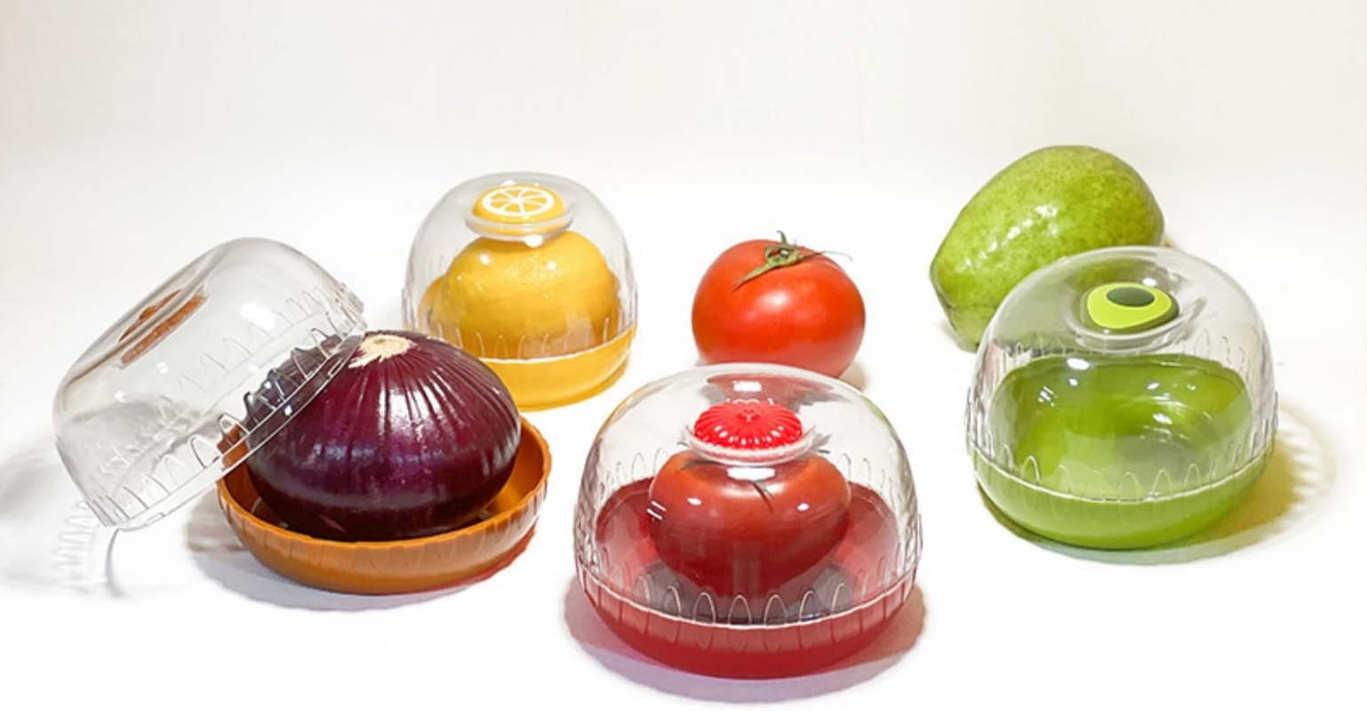 WUWFKUI Avocado Saver and Tomato Holder - Set of 4 Reusable Storage Containers for Fridge - Ideal for Apples, Garlic, Onions, Tomato, Lemons image number 3