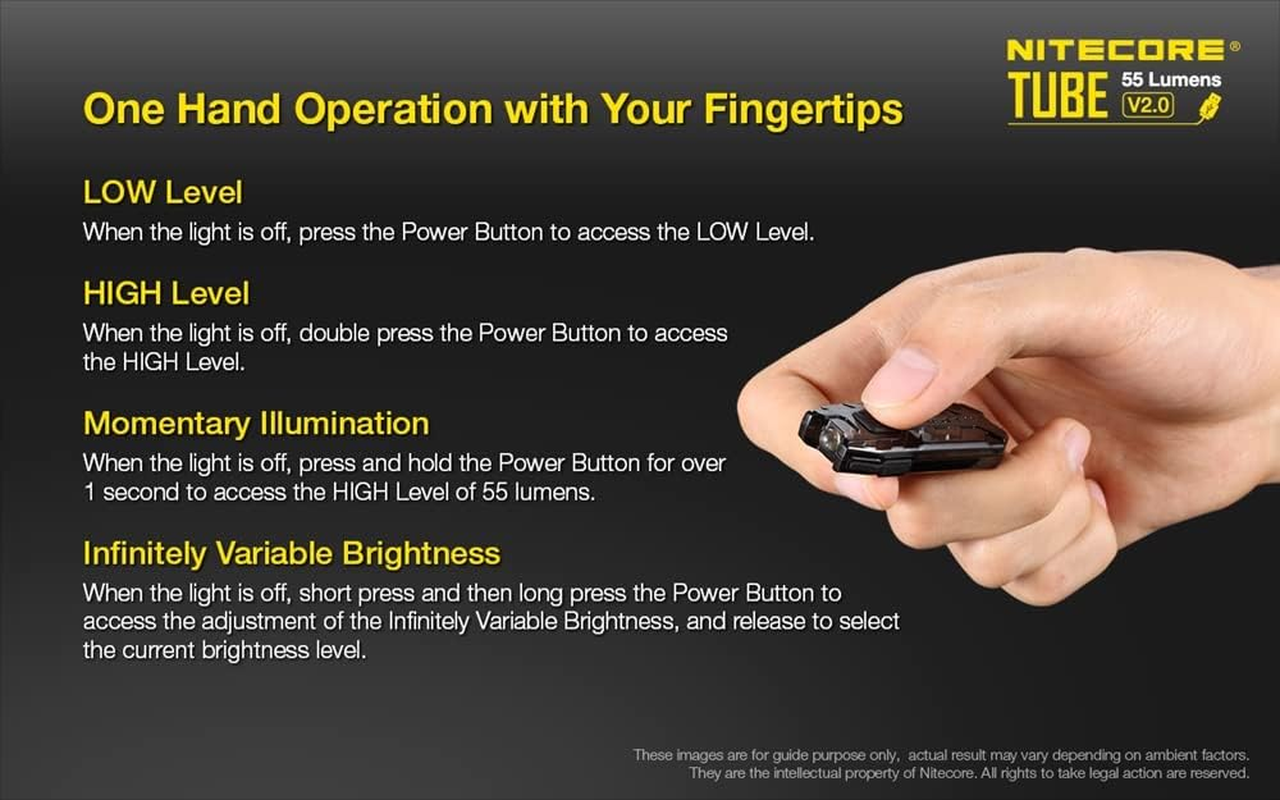 Nitecore Tube V2.0 55 Lumen LED USB Rechargeable Keychain Flashlight, Green image number 2