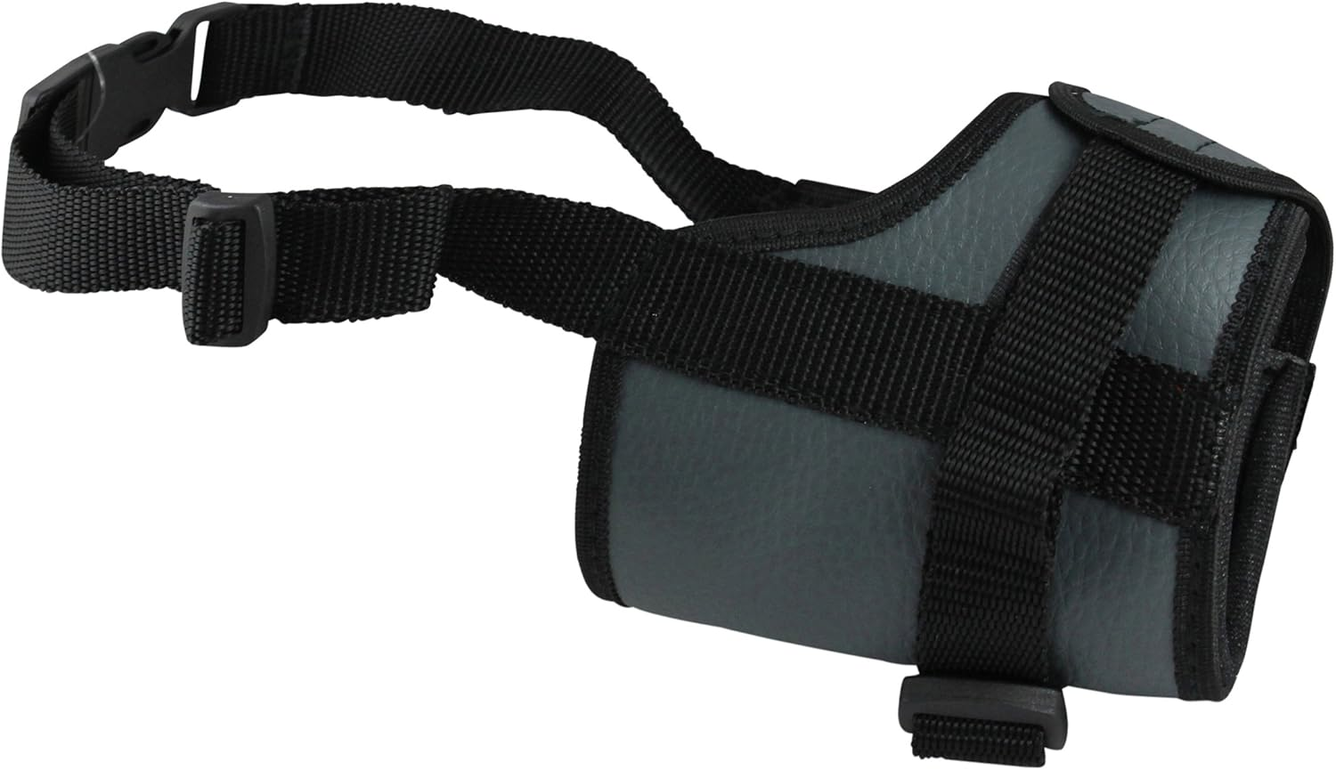 Adjustable Dog Muzzle 6 Sizes Gray (M: 8"-10.5" Snout Circumf.)