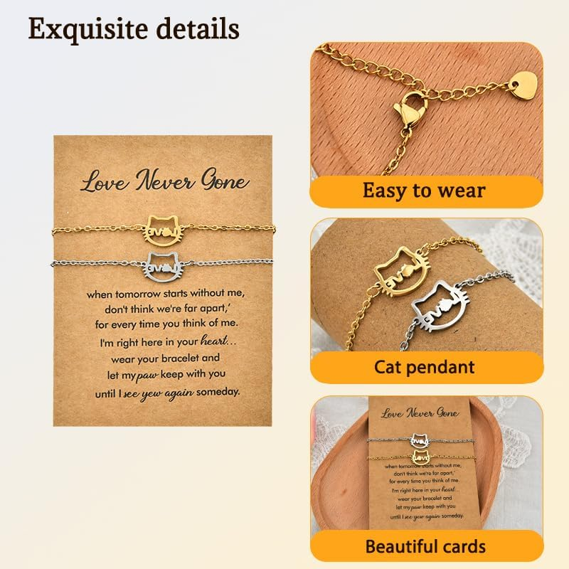 Cat Lady Gifts for Women Girl Cat Lover Gifts Bracelet Cat Mom Christmas Birthday Gift Cat Person People Cat Owner Gift Idea - Cat Dog Bracelet image number 2