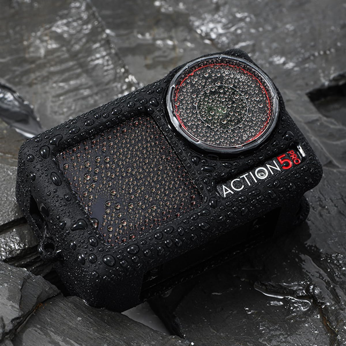 VOANZO Action5Pro Silicone Case for Sports Camera, Drop-Resistant, Scratch-Resistant, Shockproof, Flexible Outdoor Camera Accessories for Travel Adventure image number 1