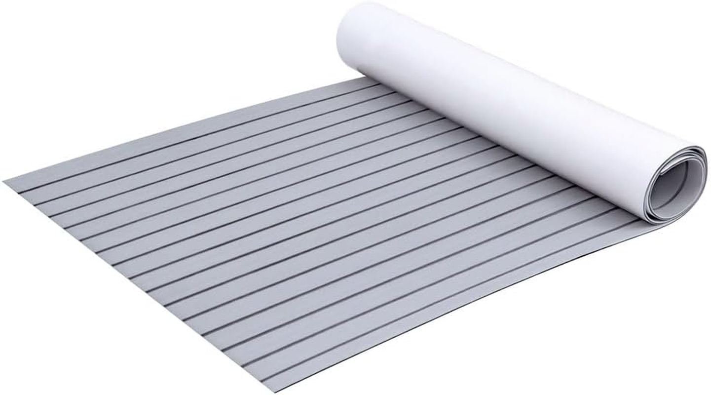 Seamanship EVA Boat Flooring Foam Mat Decking, DIY Rectangular Boats Mats Carpet Sheet Sea Flooring Trailer Roller Accessories Decor for Motorboat Yacht Kayak Swim Platform, Light Grey image number 4