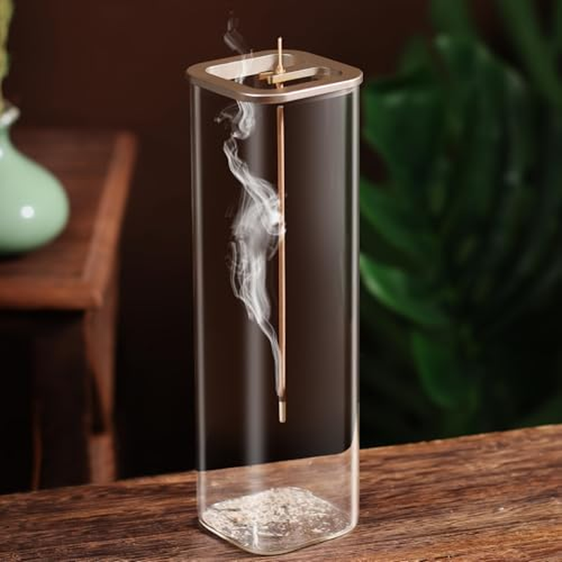 Glass Incense Holder with Metal Base for Meditation, Yoga, Spa Rooms, and Home Decor image number 5