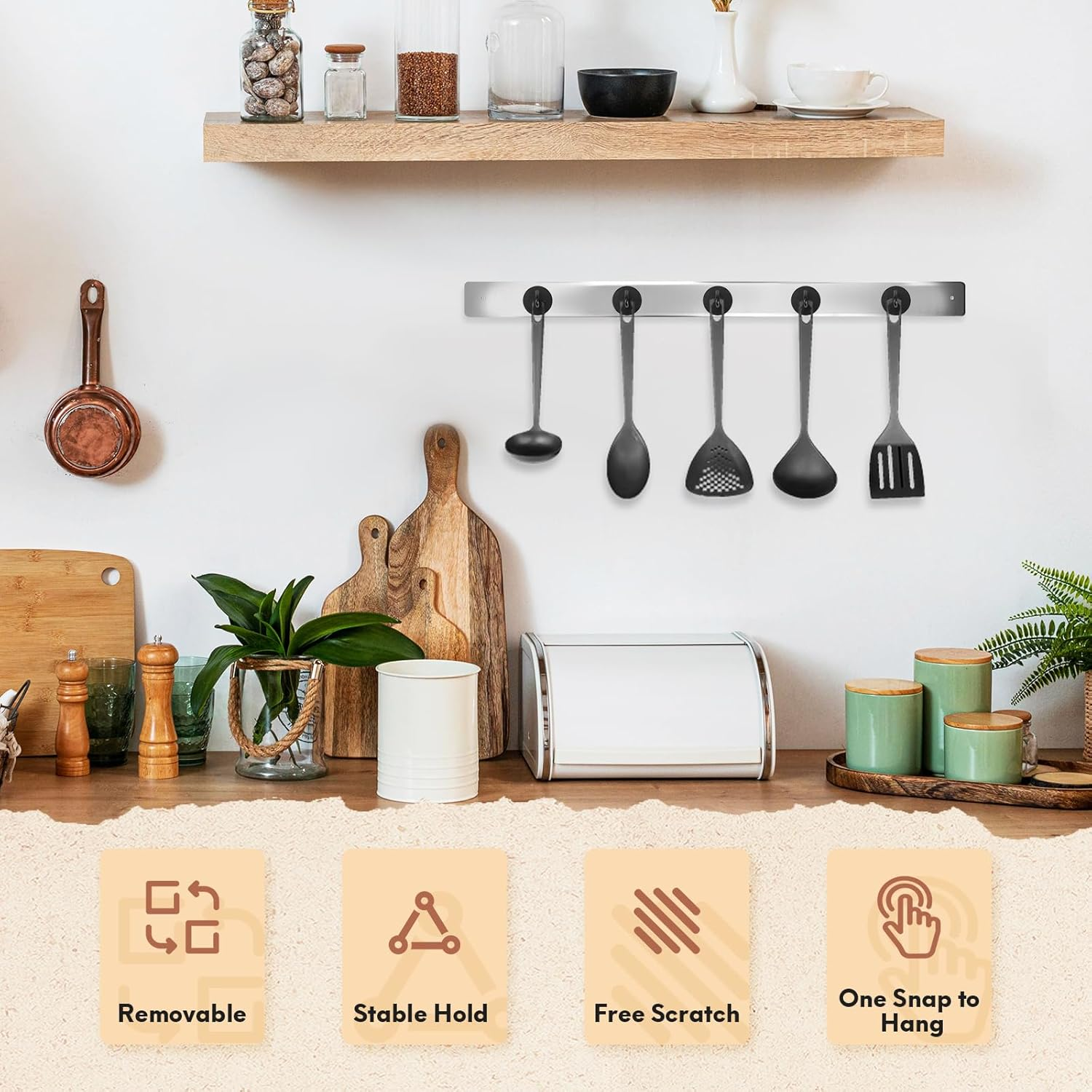 Neosmuk 45Kg+ Extra Strong Magnet with Hook for Fridge,Heavy Duty Cruise Hook for Ceiling,Small Magnetic Holder for Van, Tool(Black, Pack of 6) image number 5