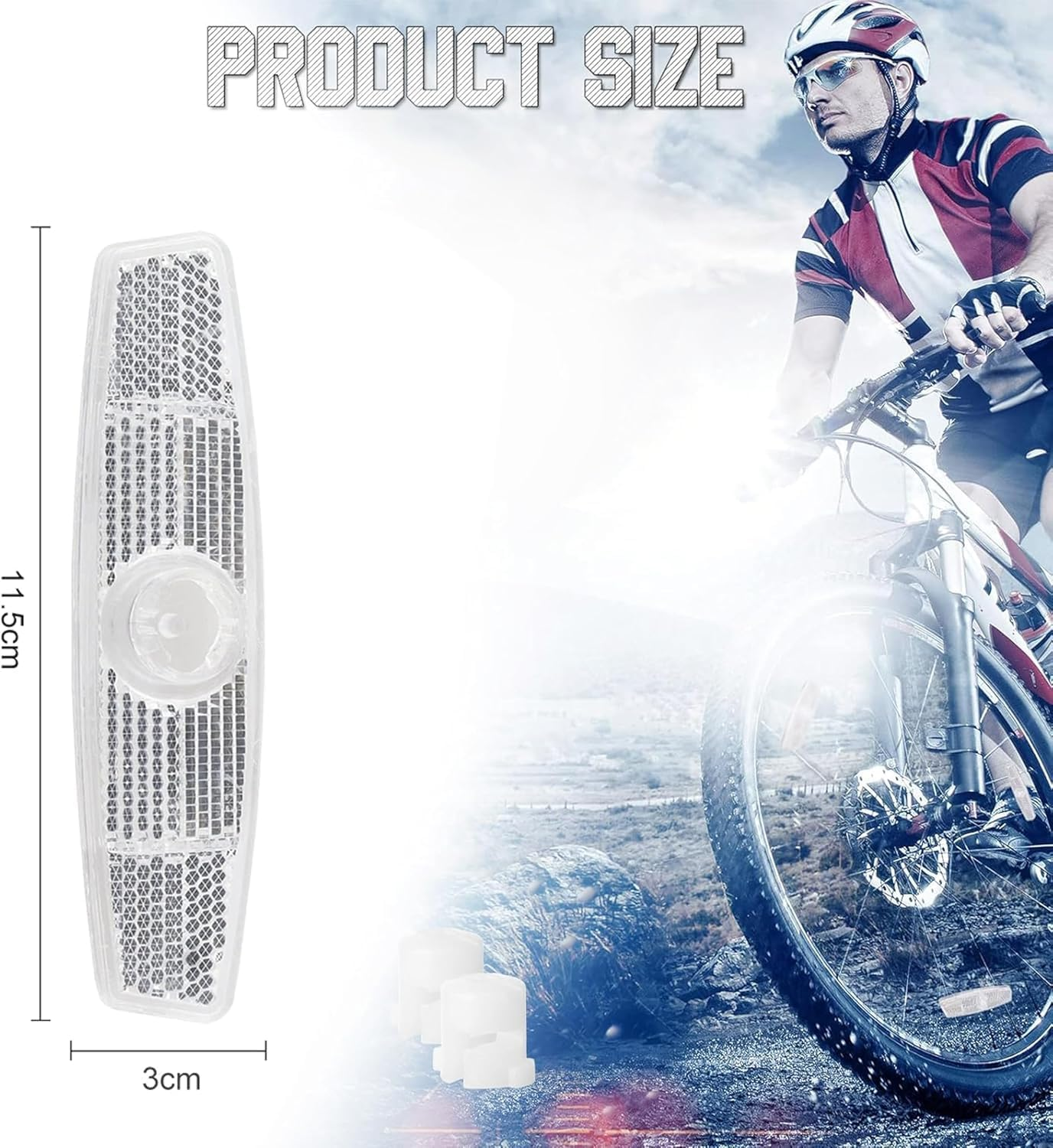 4Pcs Whitebikewheel Reflector Bike Spoke Reflector Bike Safetywarning Reflectorroadbiketire Reflector,Bike Wheel Reflector Night Safety Riding Reflector,Whitebikereflector Bikewheel Reflector image number 3