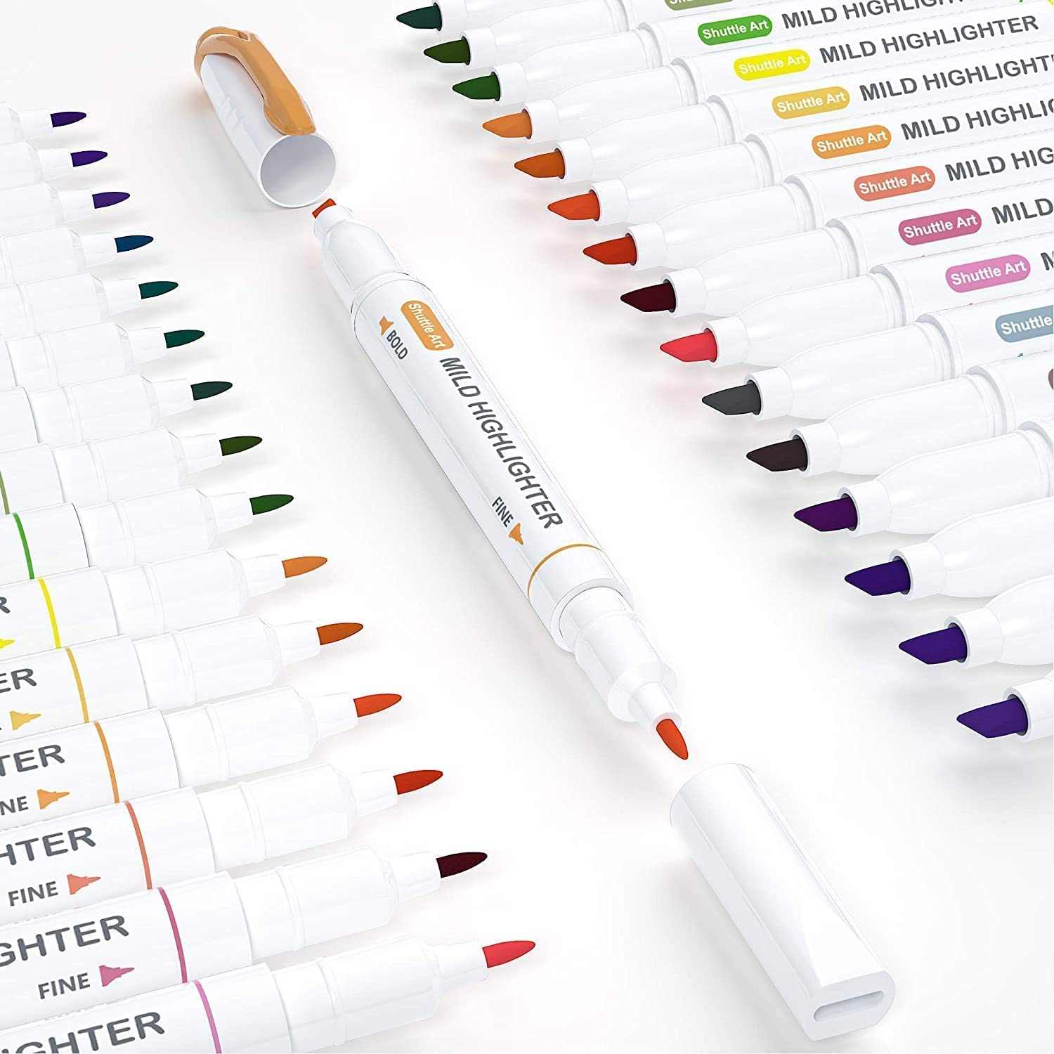 Shuttle Art Pastel Highlighters, 30 Colours Dual Tip Highlighters, Highlighter Markers Assorted Colours, Perfect for Colouring, Underlining, Highlighting, Journaling in School Office Home image number 2