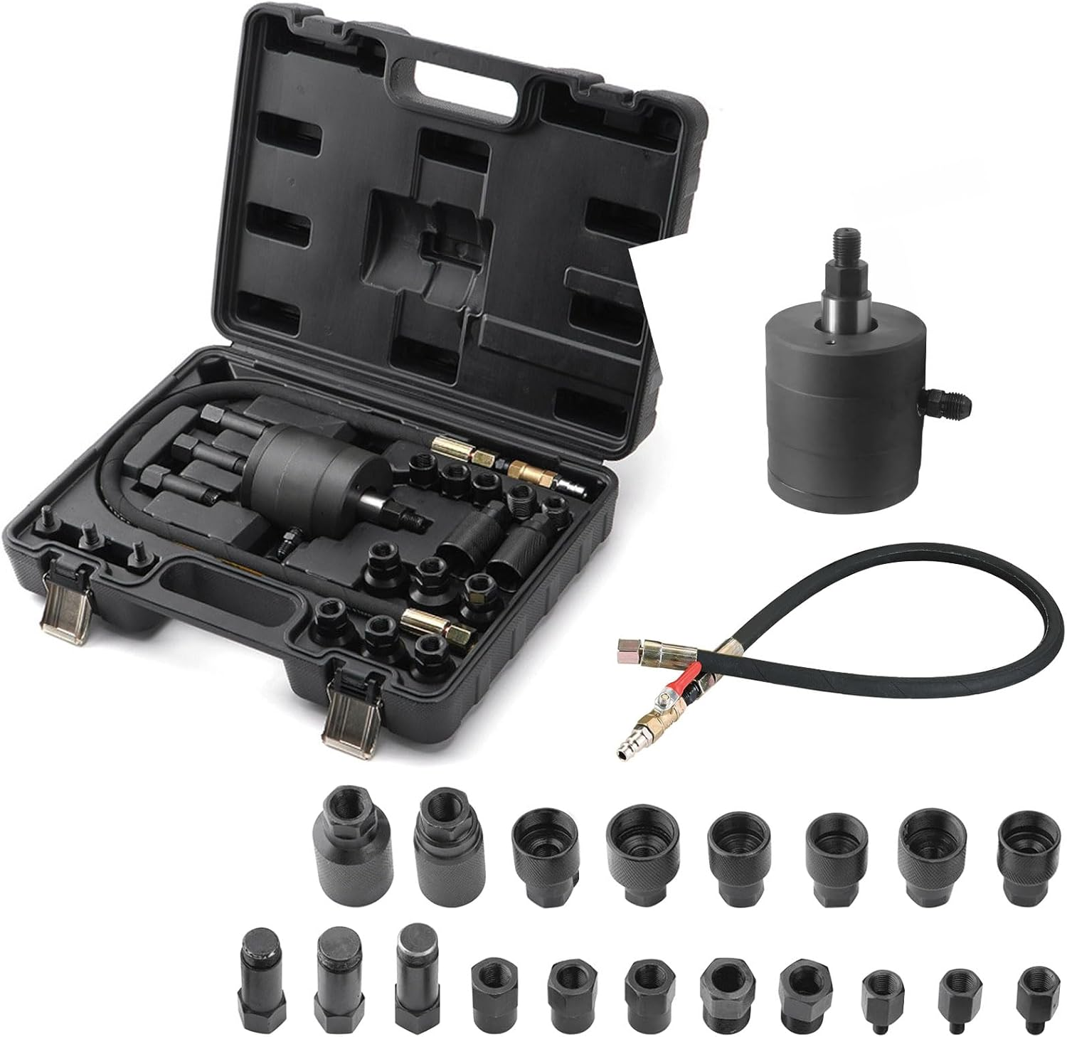 Diesel Mechanic Tools Pneumatic Puller Set for Injector Diesel Tools Pneumatic Injector Puller with Adapters, Pneumatic Diesel Injector Extractor Tool Diesel Injector Puller Set for Diesel Engines image number 4