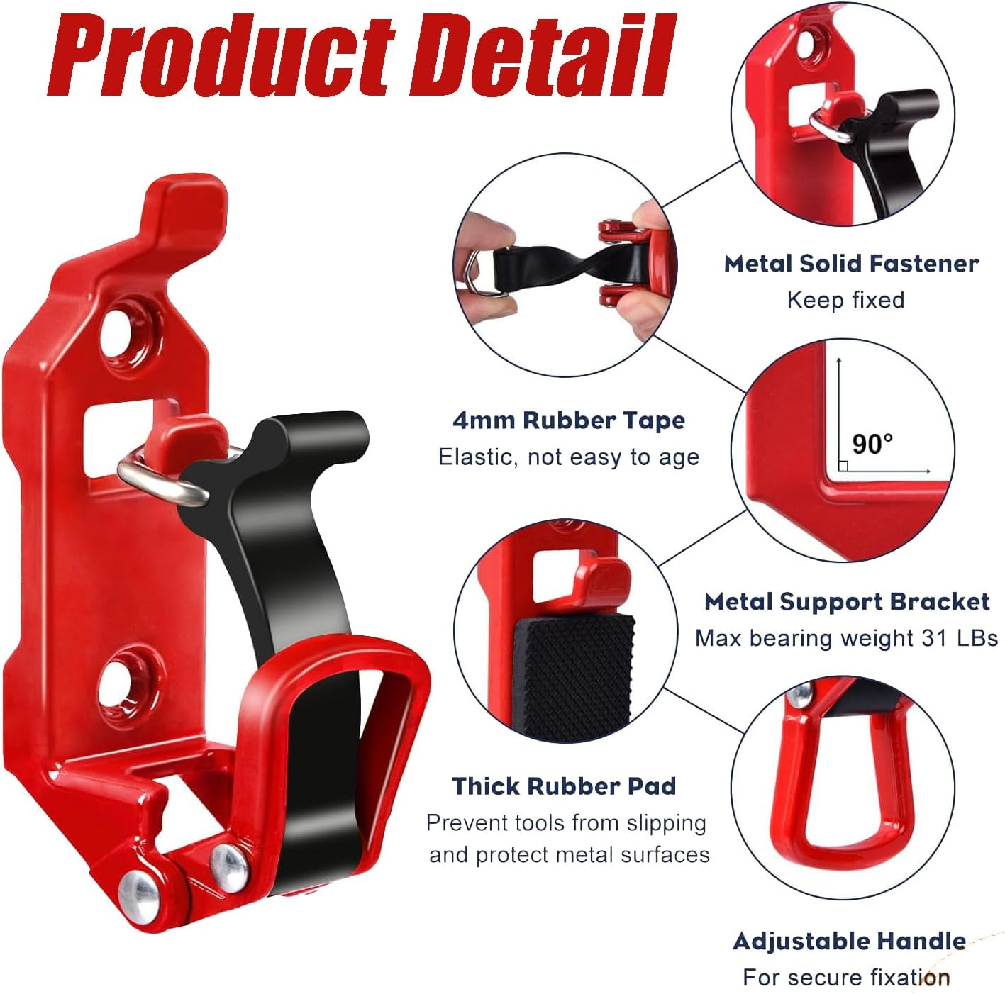 Wzenclave 2Pack Shovel Mount Metal Rubber Clamp Roof Luggage Rack Tool Clip Zinc Alloy Fire Accessories Car Accessories for Boats Overlanding Gear Quick Release Axe Tool Holde Wall Mounting Brackets image number 1