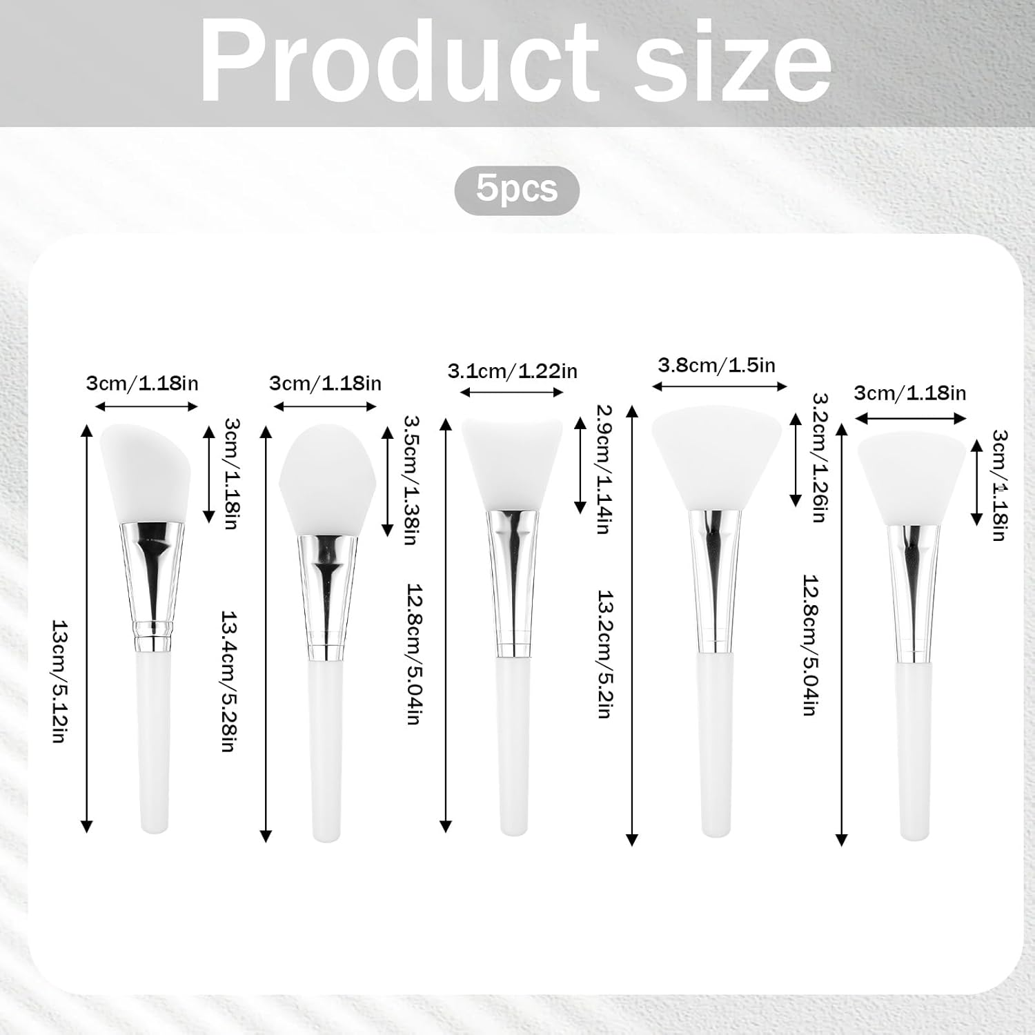 Pack of 5 Silicone Mask Brush, Mask Brush, Silicone Mud Mask Applicator Hairless Face Mask Brush Set, Flexible Masks Brush DIY for DIY Eye Mask Skin Care Eye Masks Cleaning Mask image number 5