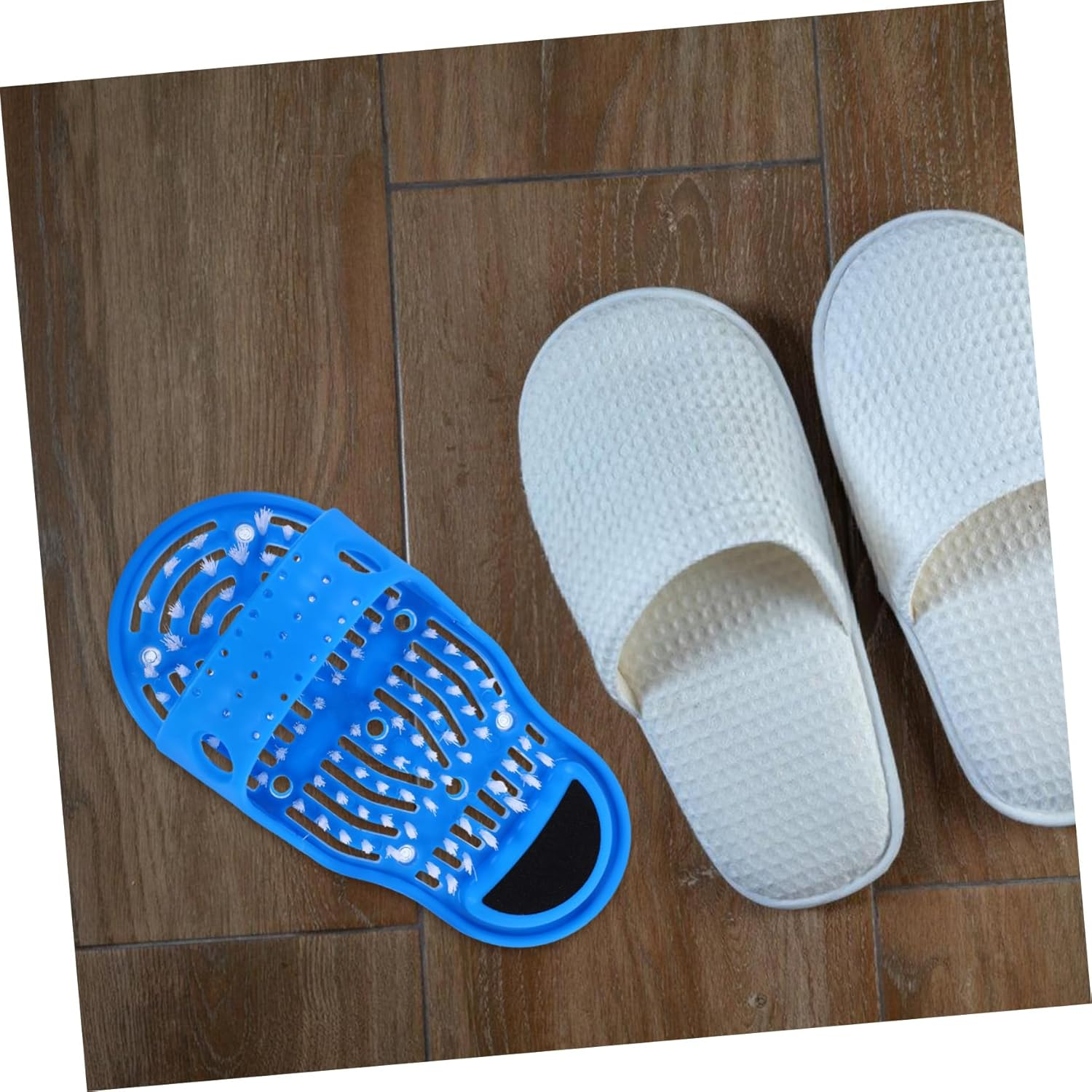 TOVINANNA Lazy Foot Scrubber with Dual Bristles Exfoliating Shower Foot Cleaner for Dead Skin Removal and Relaxing Massage the Bathroom image number 4