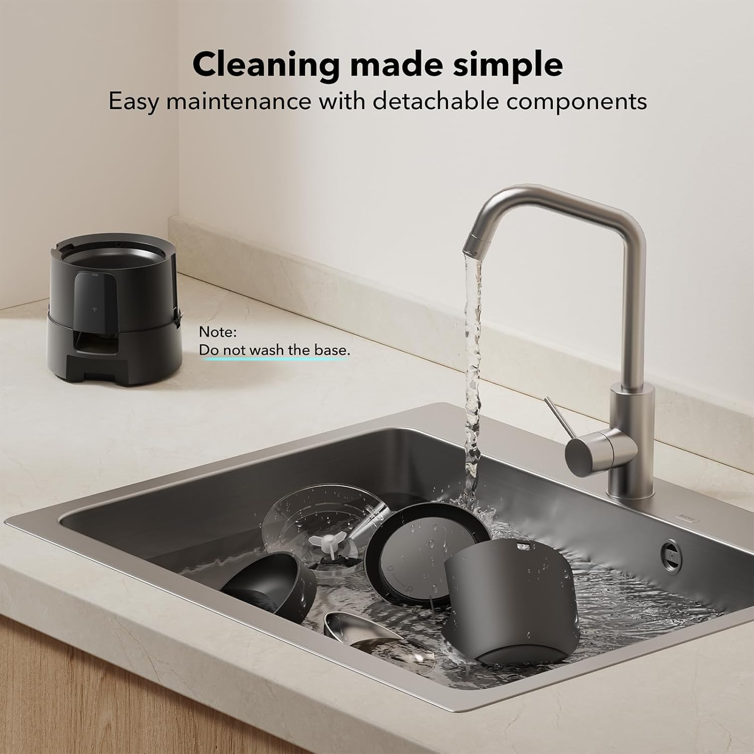 PETLIBRO Automatic Cat Feeder, Wi-Fi Rechargeable Cats Food Dispenser Battery-Operated with 30-Day Life, AIR 2.4G Wi-Fi Timed Pet Feeder for Cats & Dogs, 2L Auto Cat Feeder, Black image number 3