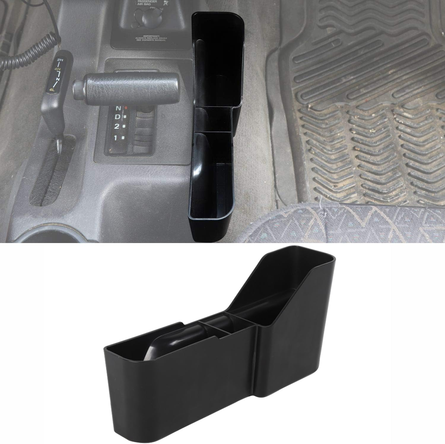 FSYHKJ Shifter Side Storage Box Tray for Jeep Wrangler TJ 1997-2006 Center Console Gear Shift Storage Organizer Accessories image number 5