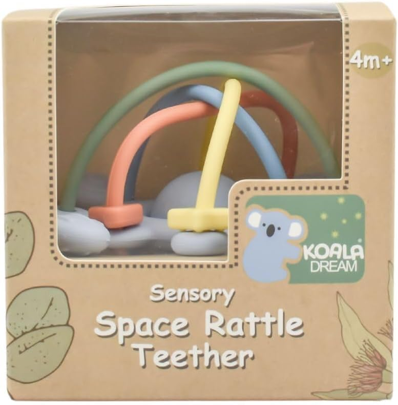 Koala Dream - CA3019A Silicone Sensory Space Rattle TEETHER Blue: Clutch Sensory Teether for Babies image number 3