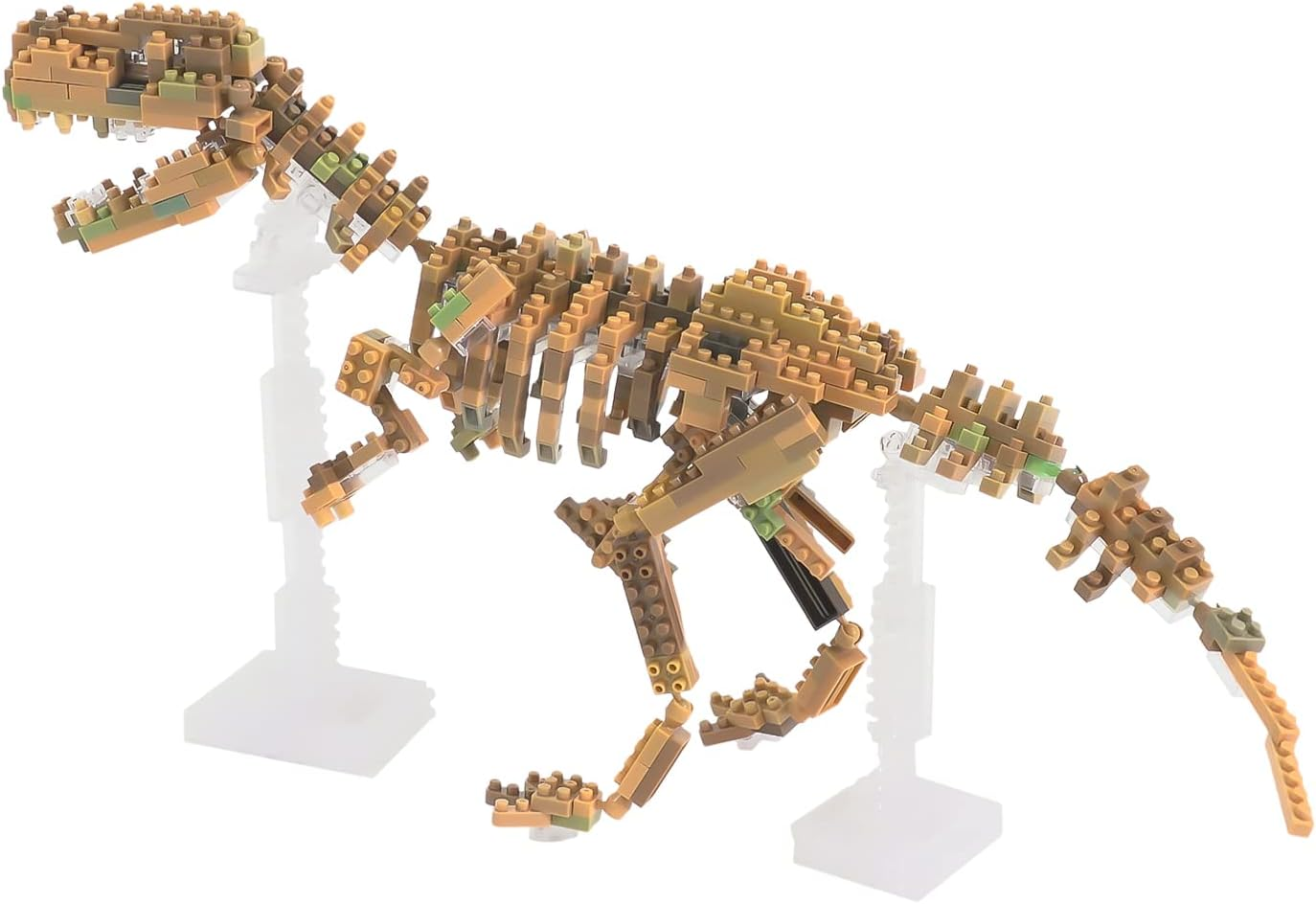 Nanoblock Dinosaur Deluxe Edition A004 Tyrannosaurus Rex & Tyrannosaurus Skeletal Model, Set of 2