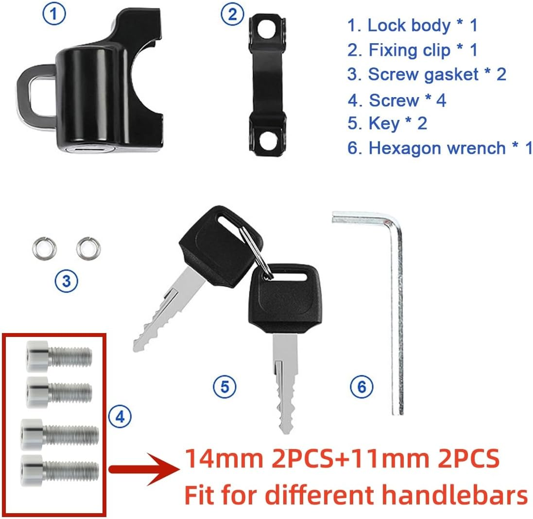 Windance Motorcycle Helmet Lock, Anti-Theft Bike Luggage Lock,Tamper-Proof Helmet Security Lock with 2 Keys for Bicycle Motorbike Scooters image number 1