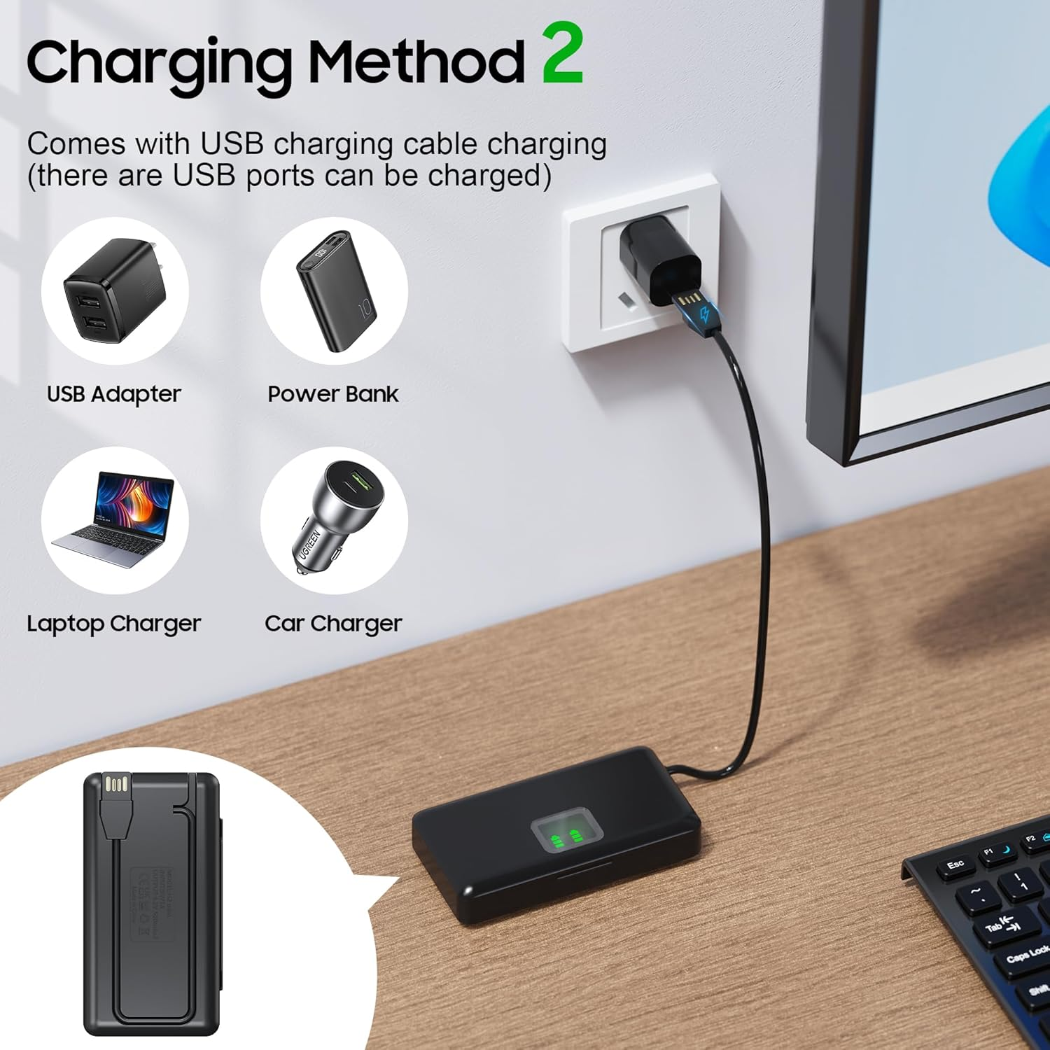 NP-BX1 Battery(2 Pack) and Charger(2Ch) Set,Camera Accessories Kit for Sony Lithium Ion NP-BX1,RX100 VII/VIII,ZV1 II,ZV1F,ZV-1F,DSC-HX400,RX1 Rechargeable Dual Batteries Case,Replacement Attachments image number 2