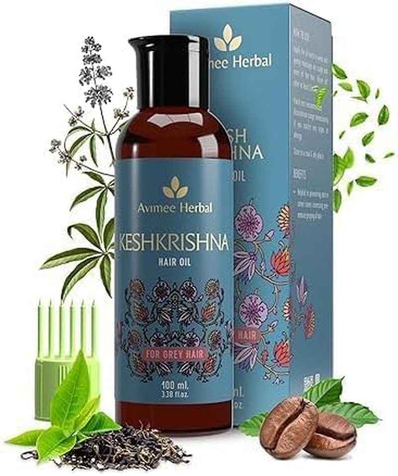Generic Avimee Herbal Keshkrishna Hair Oil | with Indigo, Amla, Currly Leaf and Henna Oil | Mineral Oil Free | 100 Ml Pack of 1
