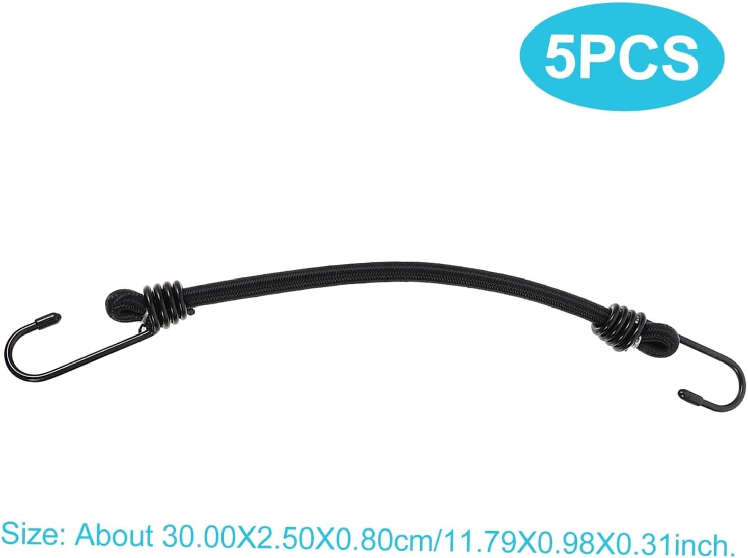 Iplusmile 5Pcs Elastic Luggage Fixing Belts with Hooks Small Cargo Straps for Travel Vehicle Binding and Secure Storage image number 3