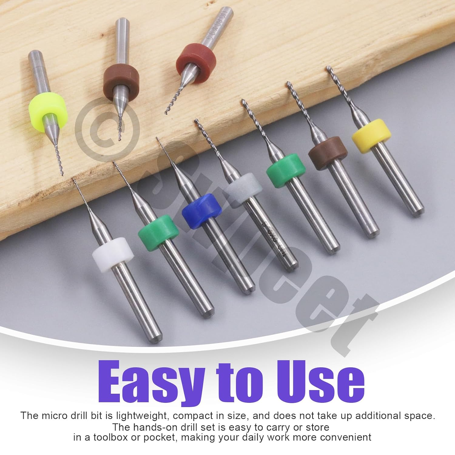 Swpeet 36 Pieces Hand Drill Bits Set Include Pin Vise Hand Drill, 25 Pieces Twist Drills and 10 Pieces Mini Drills Assortment Kit, PCB Woodworking Hand Mini Drill for Resin (0.3-1.2Mm Color Bits)