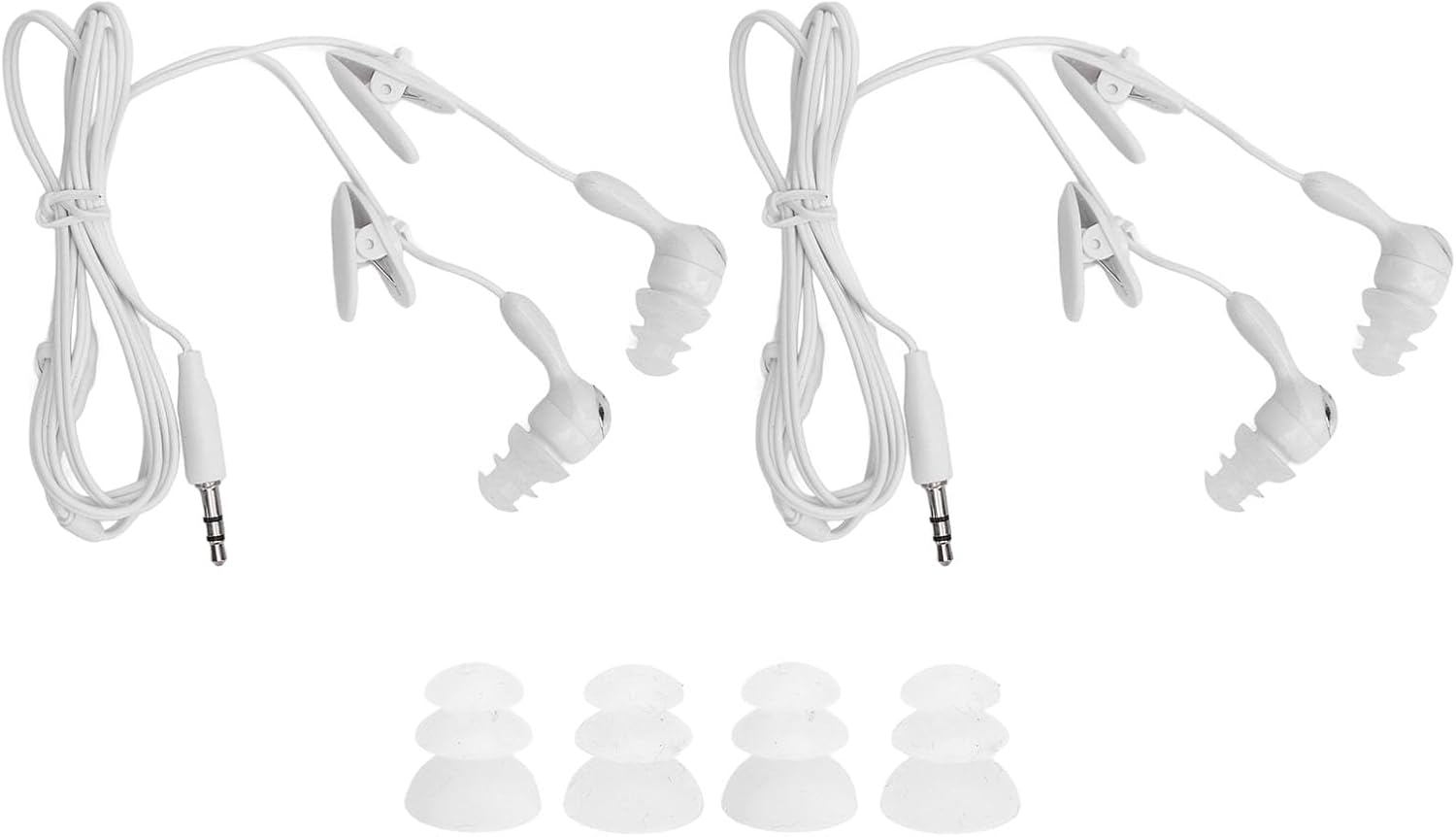 Sxhlseller IP68 Waterproof Earphones with over Ear Hooks, Noise Isolation, 1M Cable, 4 Spare Tips, 3.5Mm Jack Wired Earbuds for Swimming Running Gym image number 2