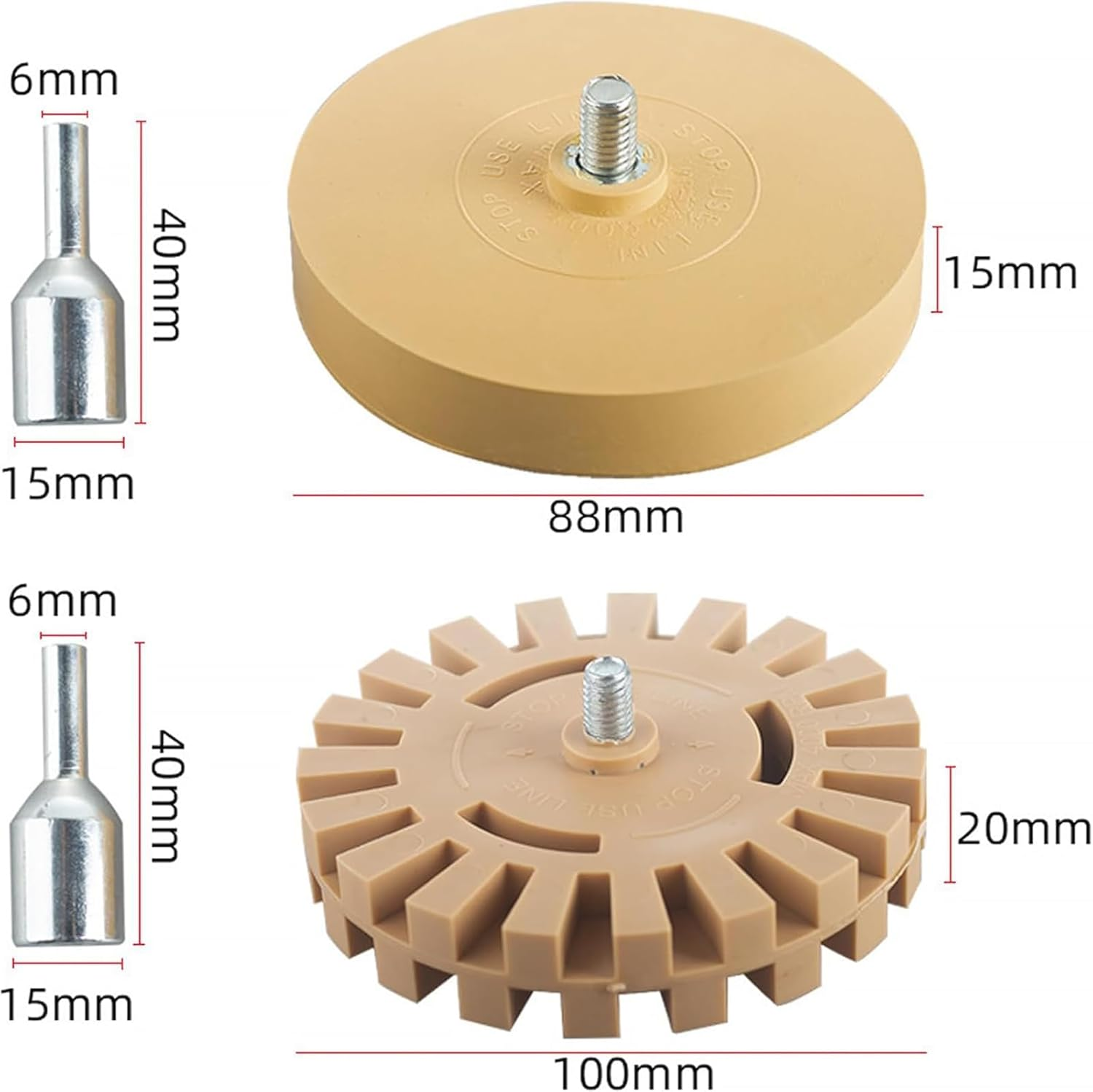 Pack of 2 Foil Erasers Rubber Eraser Sticker Rubber Sticker Remover Film Eraser Cordless Screwdriver of Films and Stickers for or Car (100 Mm + 88 Mm) image number 4