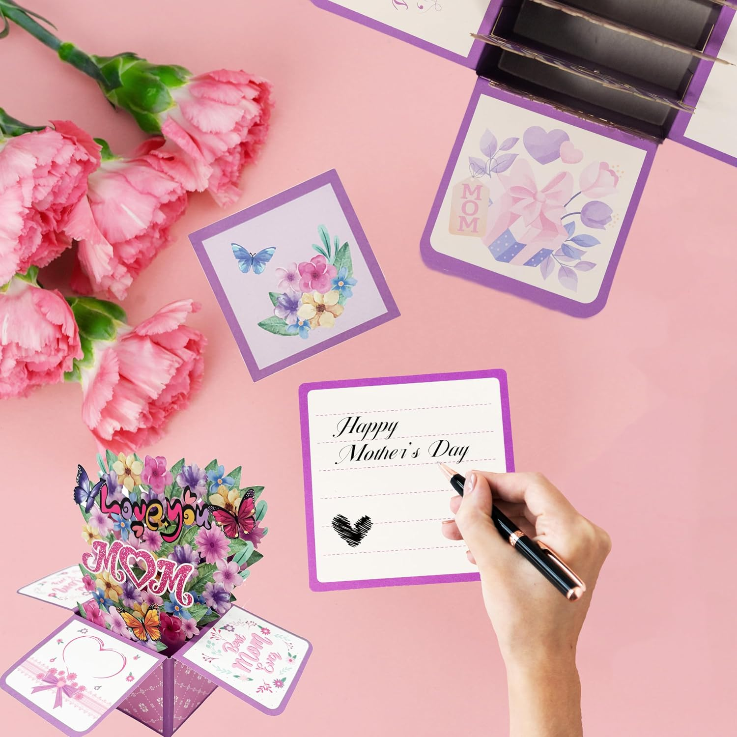 3D Mothers Day Card, Gifts for Mom,Envelope Enclosed Mothers Day Pop up Card,Love YOU Mom,For Your Favorite Mom, Woman, Wife, Daughter, Grandmother image number 4