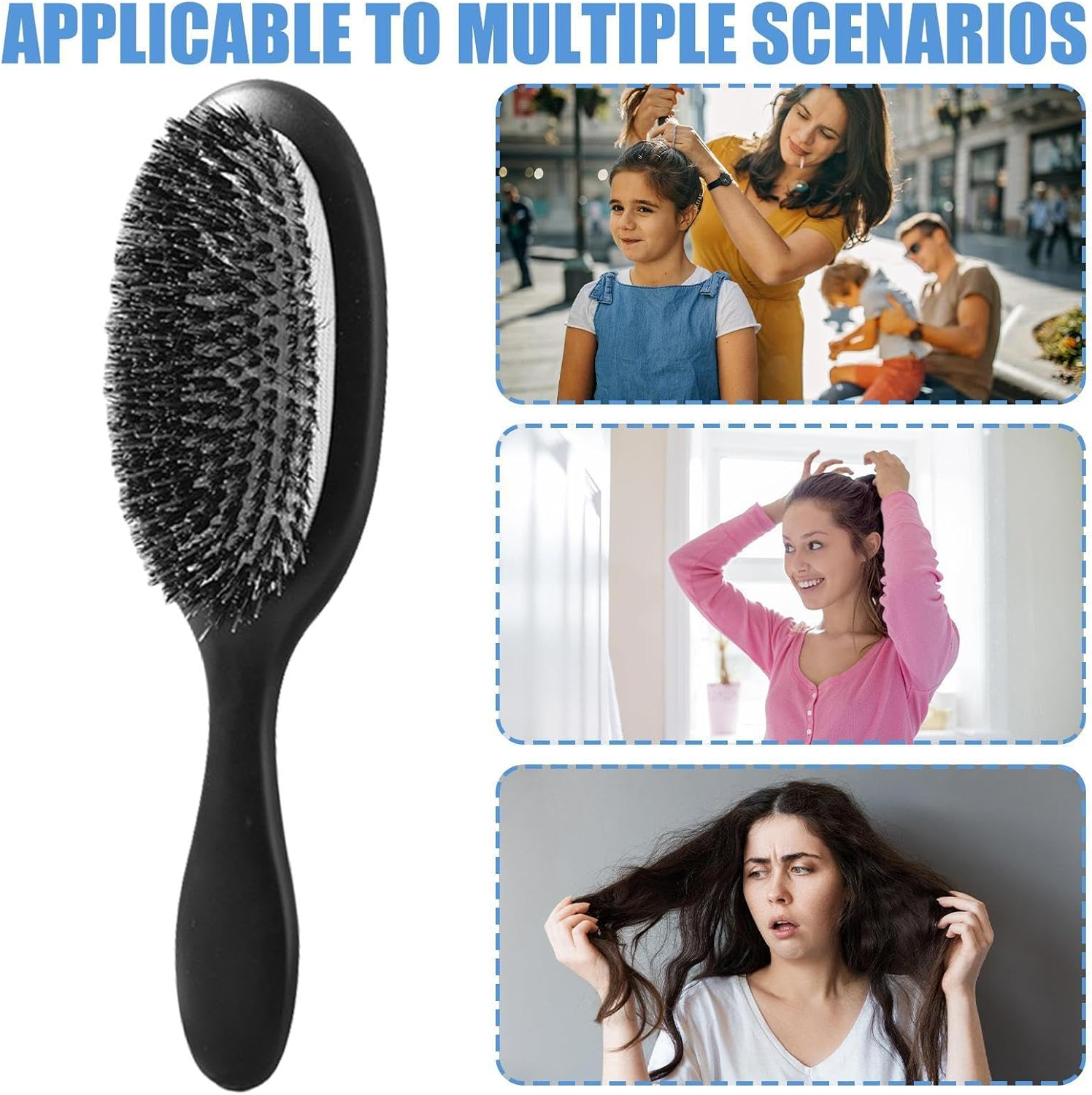 Yorajuy Oily Hair Brush, anti Frizz Hair Brush, Hair Care for Thick Curly Thin Long Hair, Tipless Bristles to Prevent Breakage image number 1