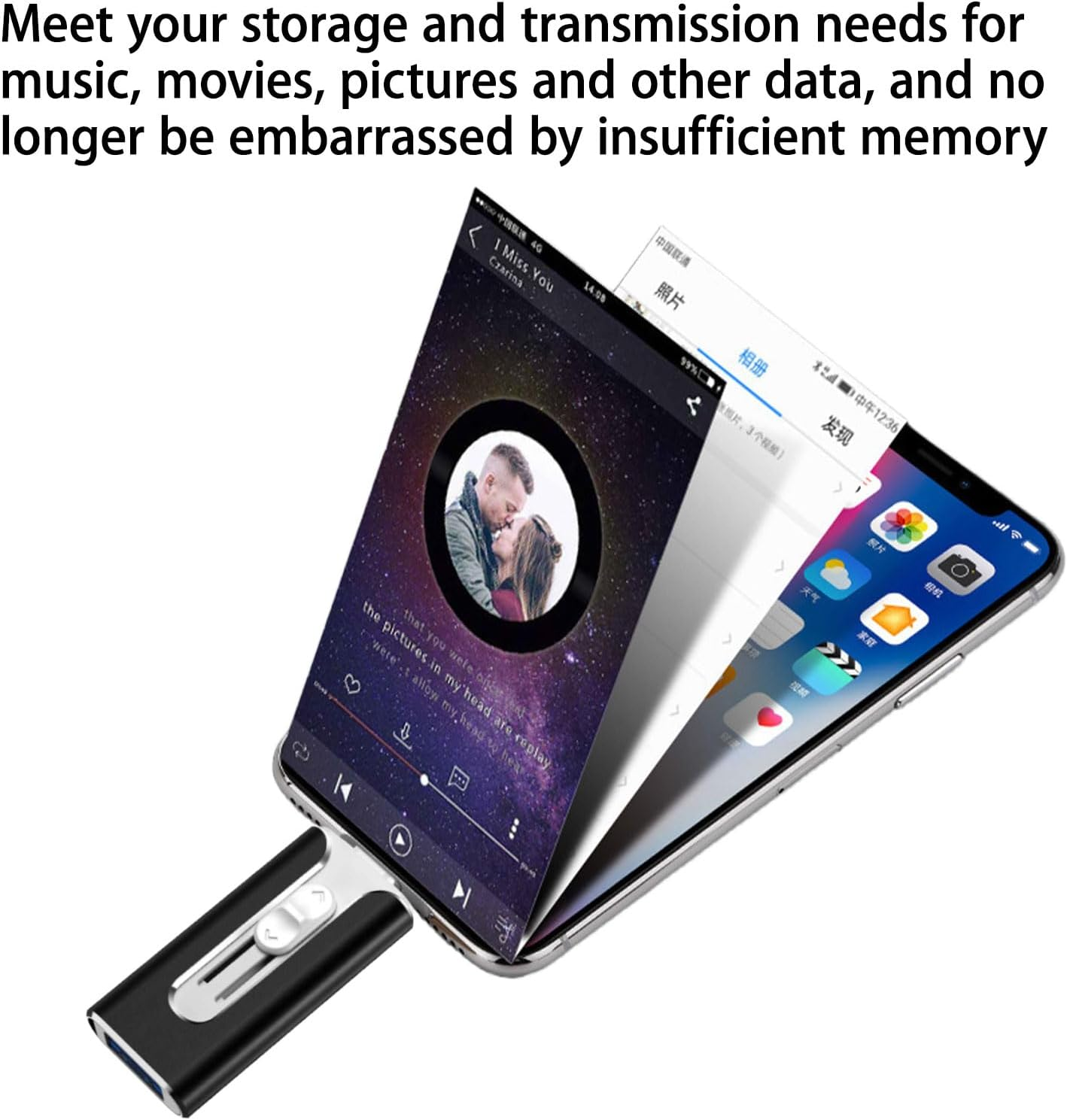 USB Drive, 4-In-1 High-Speed Transfer USB 3.0 USB Stick, 1Tb USB Flash Drive, Phone Photo Stick, Used for Photo Transfer and Data Storage, Applicable to Iphone, Ipad, Pc and More Devices image number 6