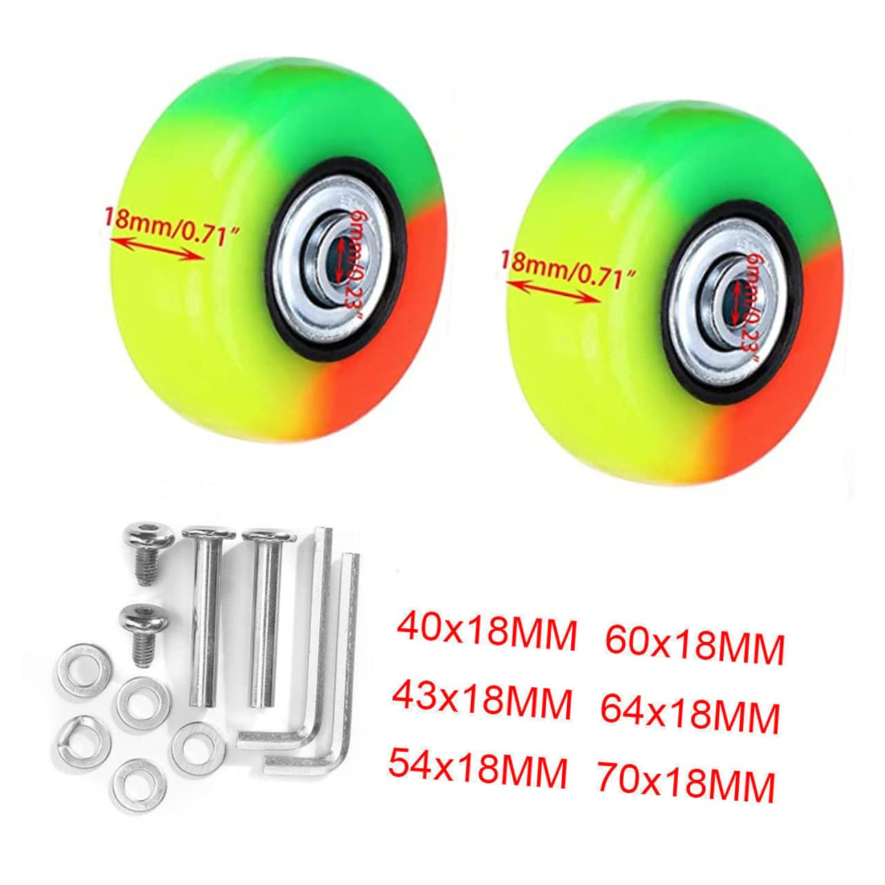 2Sets Suitcase Replacement Wheels Rubber Swivel Caster Wheels for Luggage Suitcases image number 3