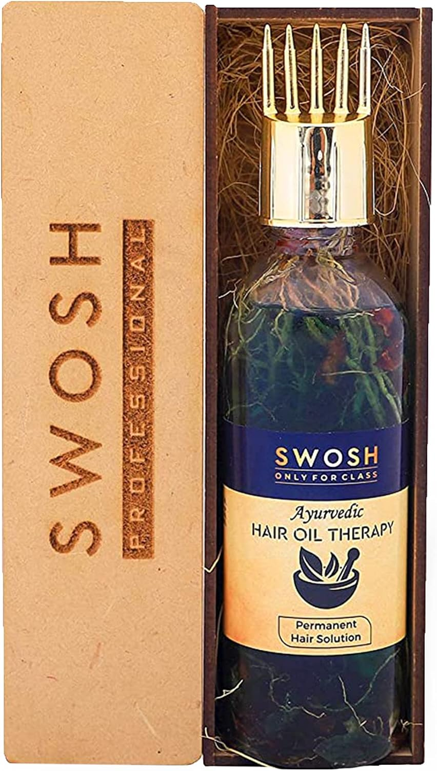 SWOSH 100% Ayurvedic Hair Oil, Bhringraj and Amla Oil, Reduces Hair Loss and Improves Hair Growth, No Parabens, Sulphates, Silicones or Synthetic Colours, 100Ml image number 6