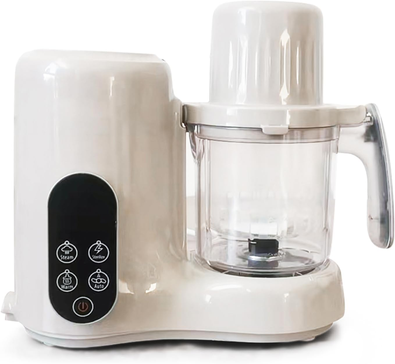 Baby Food Maker with Two Layer Steam Basket for Steamer,Blender,Bottle Warming Fuction, Auto Cooking & Grinding Light Beige