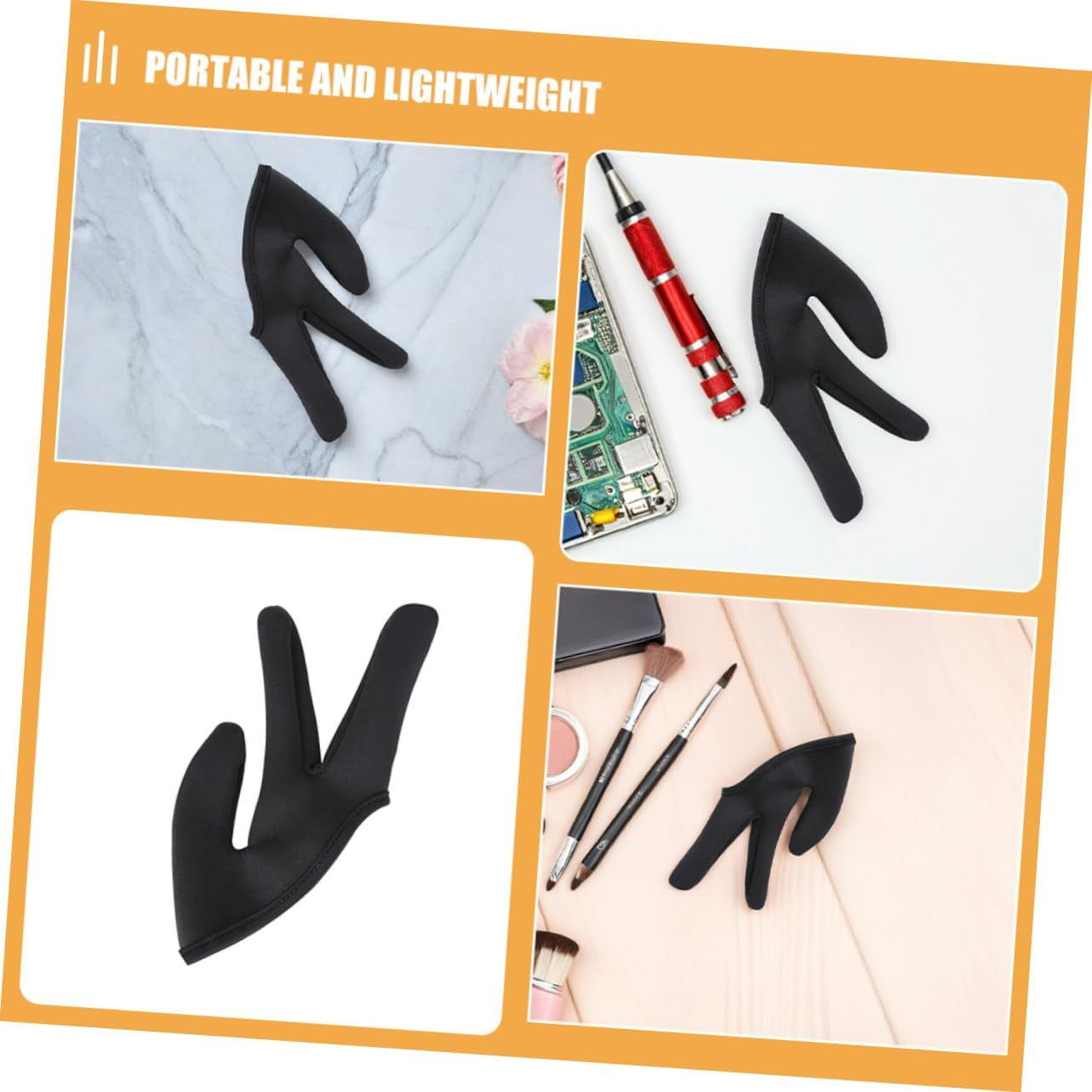 Heat Resistant Curling Wand Gloves 2Pcs Three Finger Covers for Hair Styling Straightener Protection Suitable for Home and Salon Use image number 1