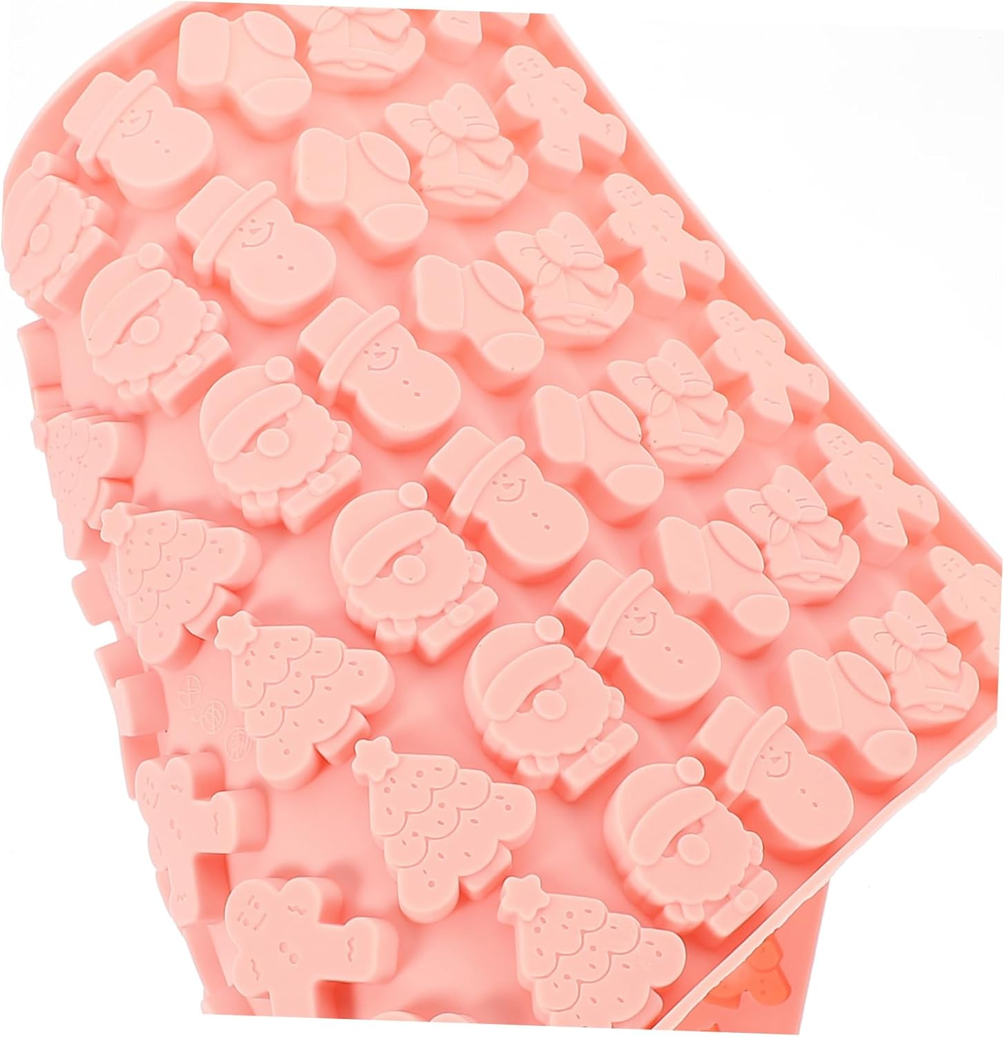 2Pcs Silicone PET Treat Molds 72-Grid Christmas Theme Dog Snack Mold Flexible Baking Tray Blue and Pink DIY Dog Food Biscuit image number 1