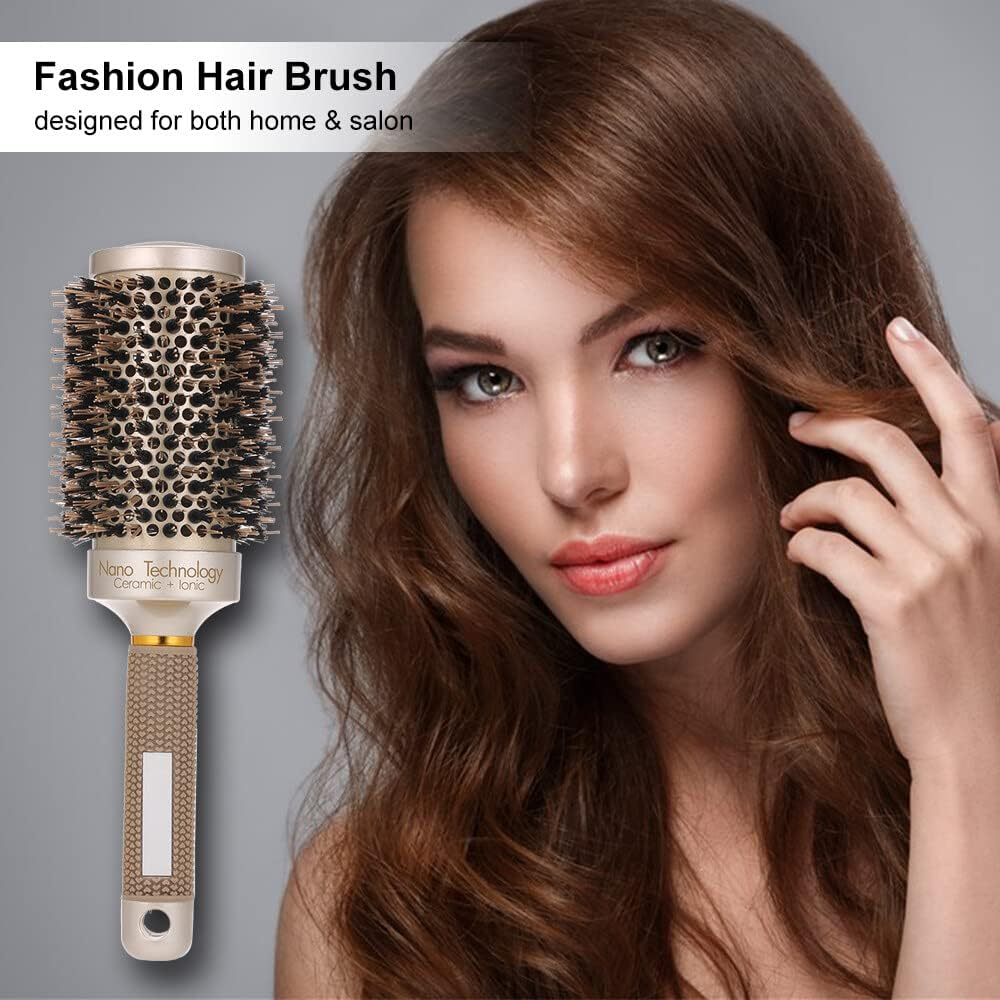 Xinyee Large round Brush for Woman Blow Drying Hair Brush with Antistatic Bristles for Hair Styling & Grooming Tool image number 4